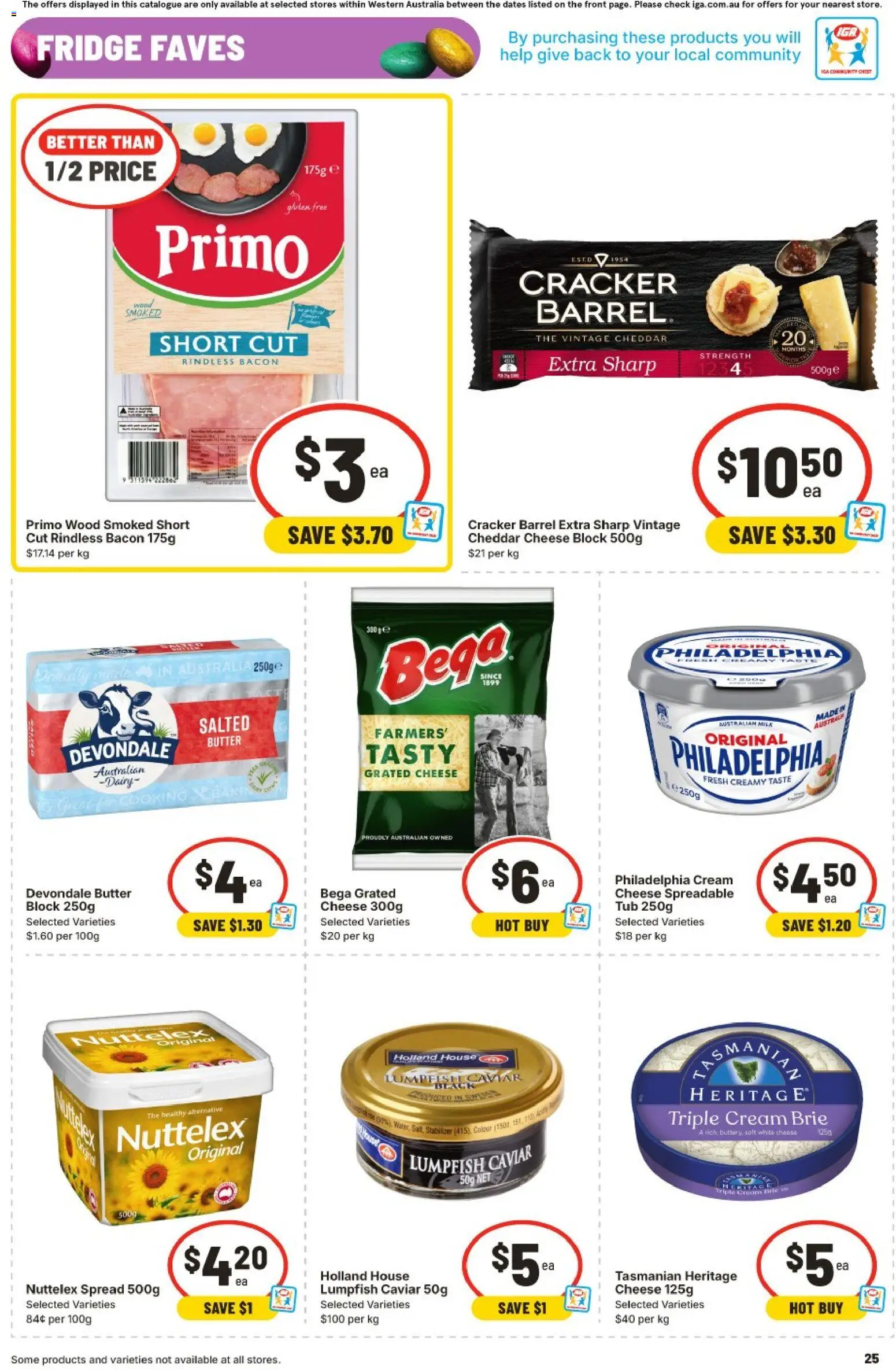 IGA catalogue - valid from 25.03.2026 | Page: 25 | Products: Bacon, Milk, Dairy, Wood