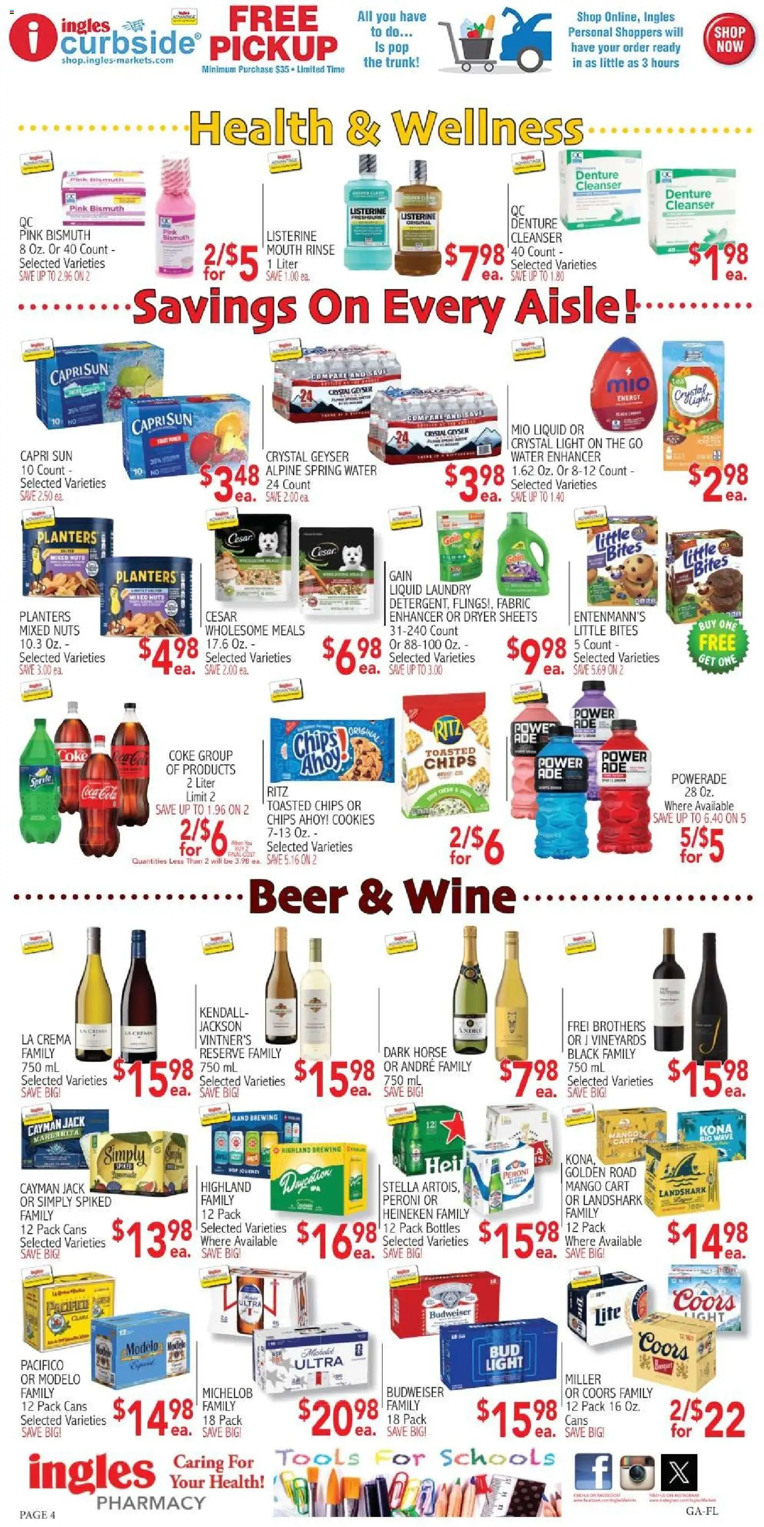 Ingles Weekly Ad - valid from 15.04.2026 | Page: 4 | Products: Mouth Rinse, Nuts, Mango, Dryer