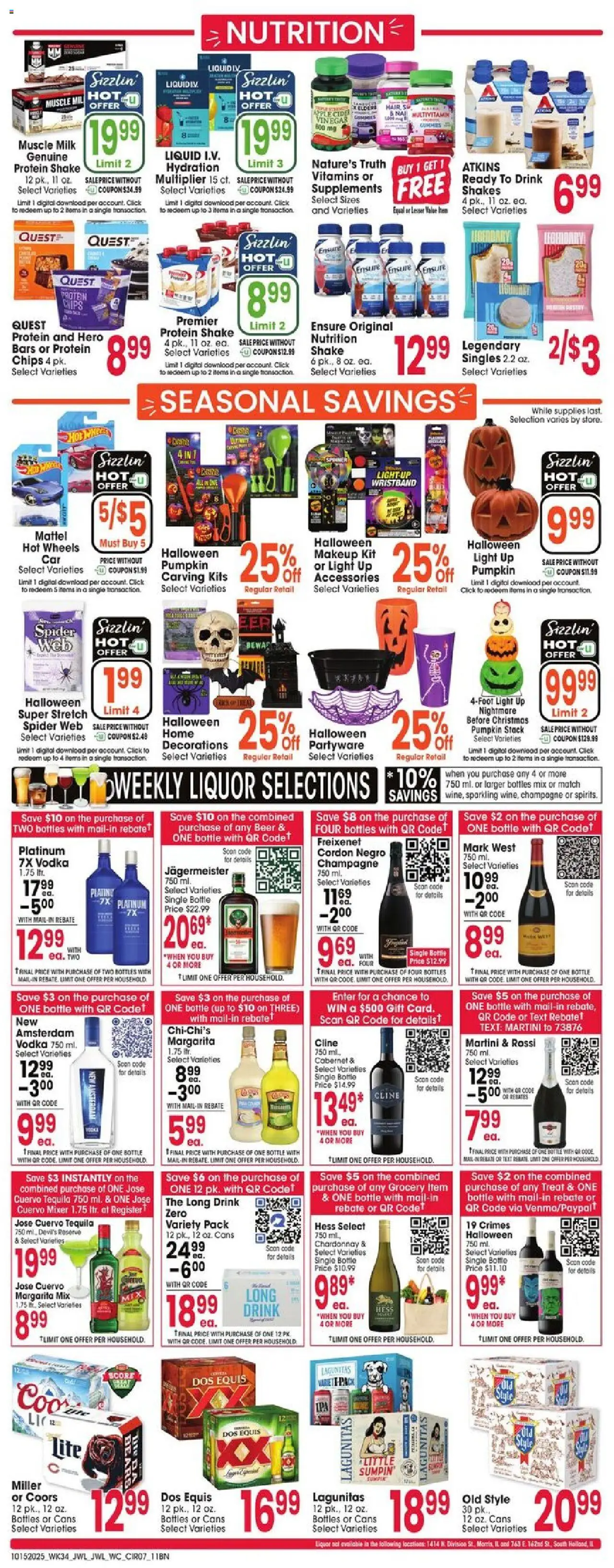 Jewel Osco Weekly Ad - IL - valid from 15.10.2025 | Page: 7 | Products: Vinegar, Milk, Beer, Vodka