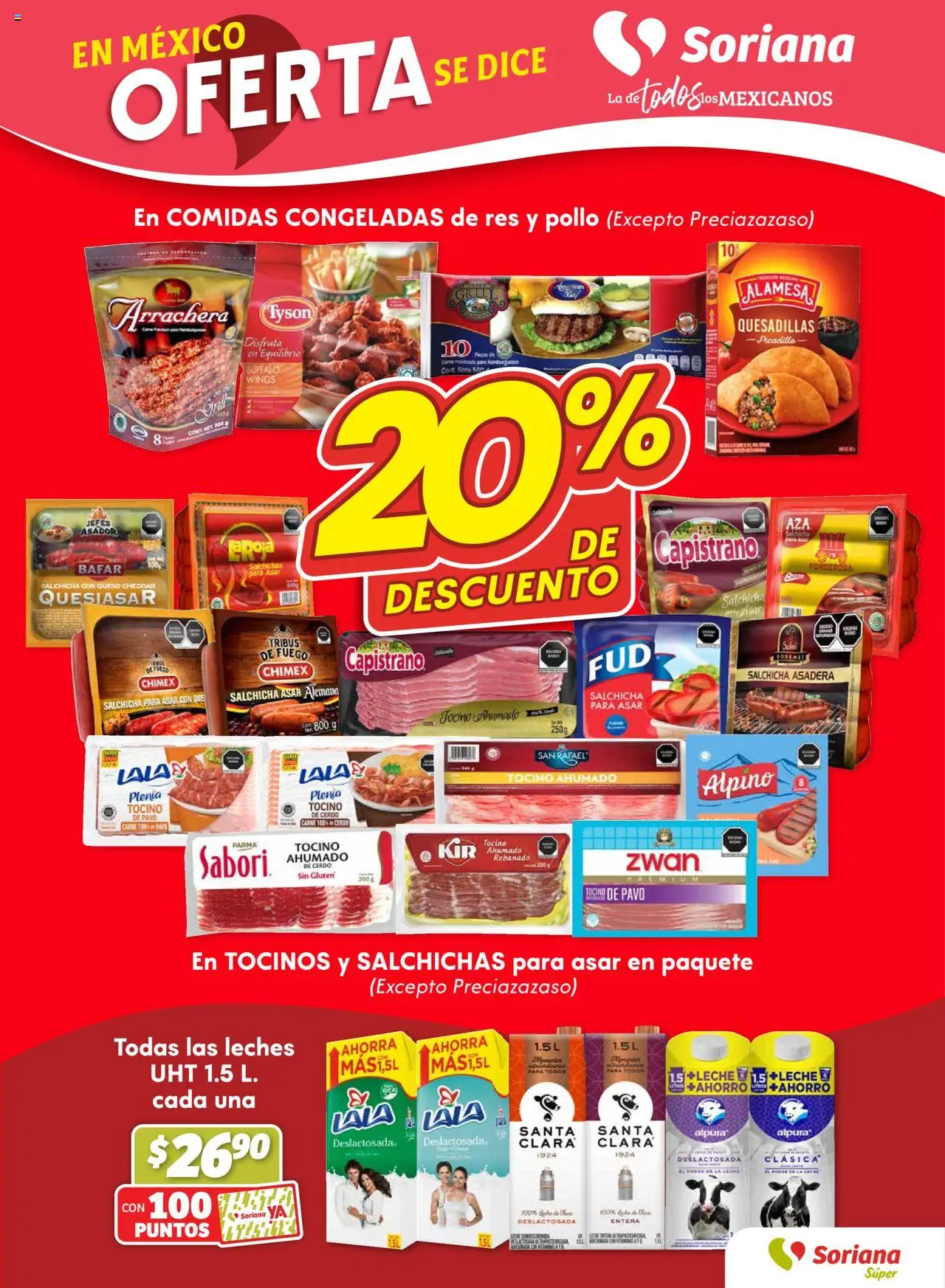 Nuevas ofertas de Soriana válidas en toda la República Mexicana desde el 02.10.2025. ¡Encuentra las mejores ofertas en Soriana - Fin de Semana Súper: BCS, Son y Sin! | Página: 5 | Productos: Salchicha, Leche, Res, Picadillo