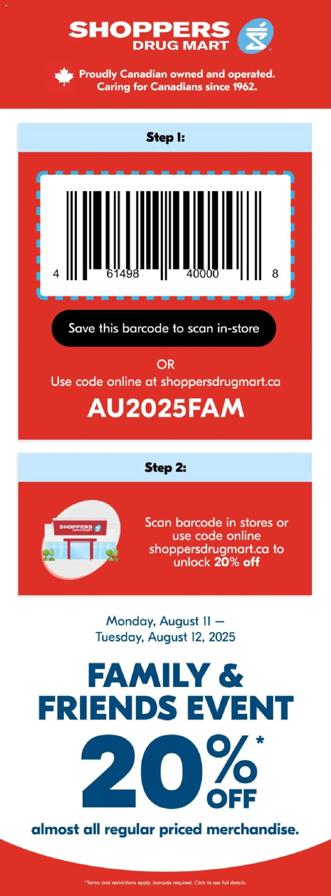 Shoppers flyer valid from 11.08.2025 | Page: 1