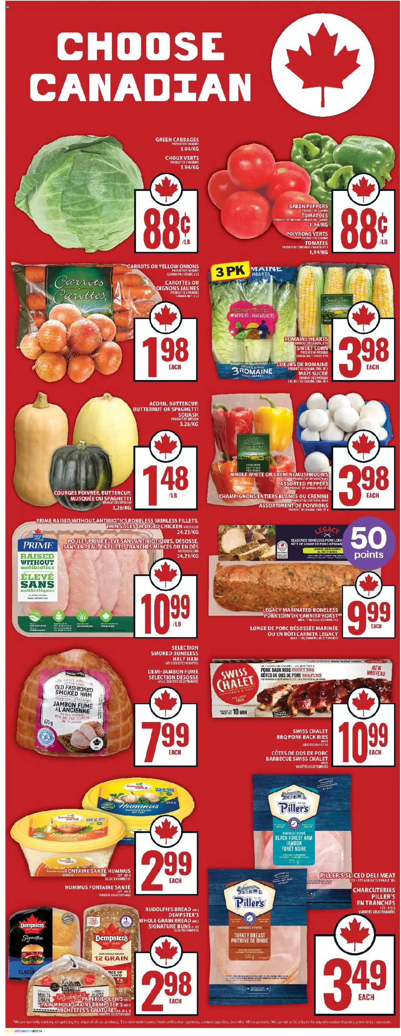 Food Basics flyer valid from 18.09.2025 | Page: 11 | Products: Bread, Ham, Pork, Tomatoes