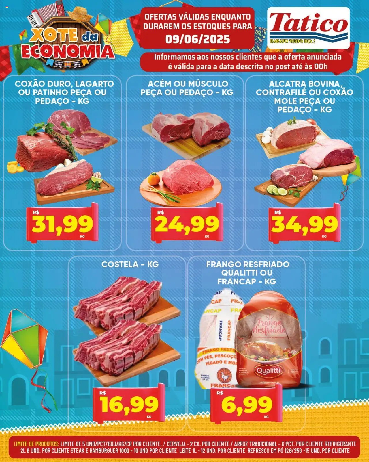 Tatico Folheto - válido de 09.06.2025 | Página: 9 | Produtos: Pó, Cerveja, Arroz, Hambúrguer