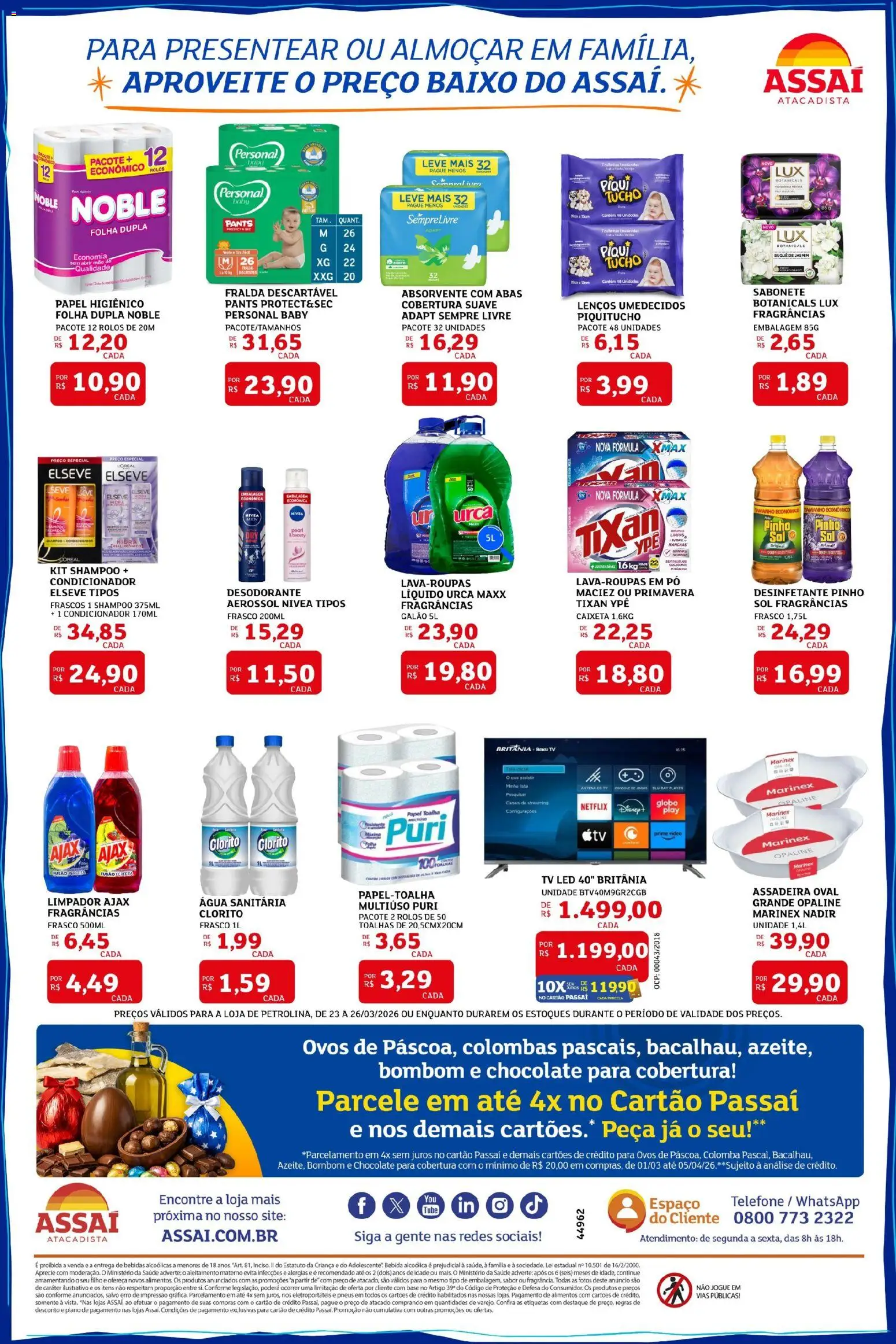 Assaí Atacadista Folheto - válido de 23.03.2026 | Página: 4 | Produtos: Ovos, Pneus, Bebida, Fraldas