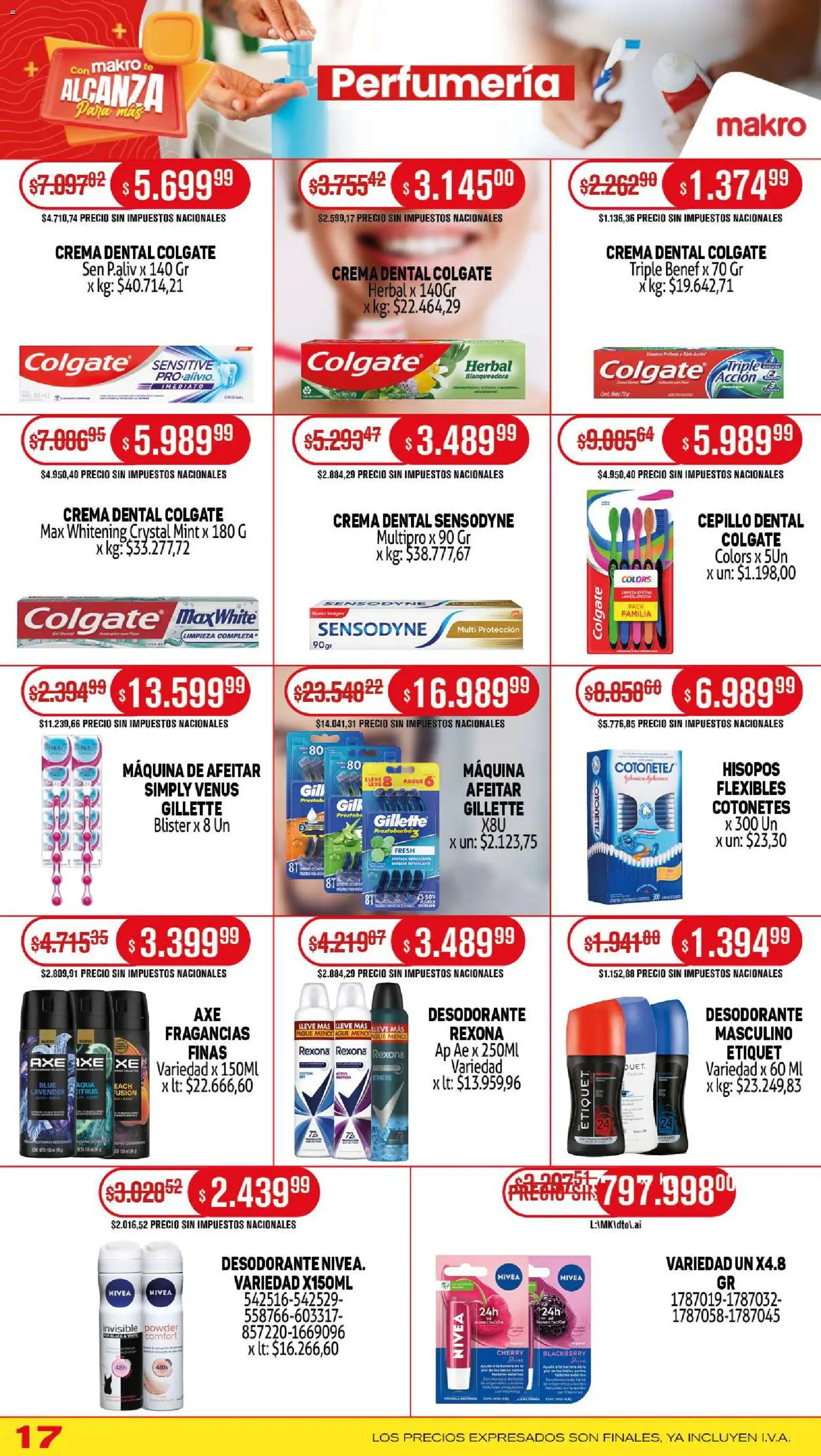 Makro ofertas │ válido desde el 06.11.2025 | Página: 17 | Productos: Maquina de afeitar, Cepillo, Desodorante, Té