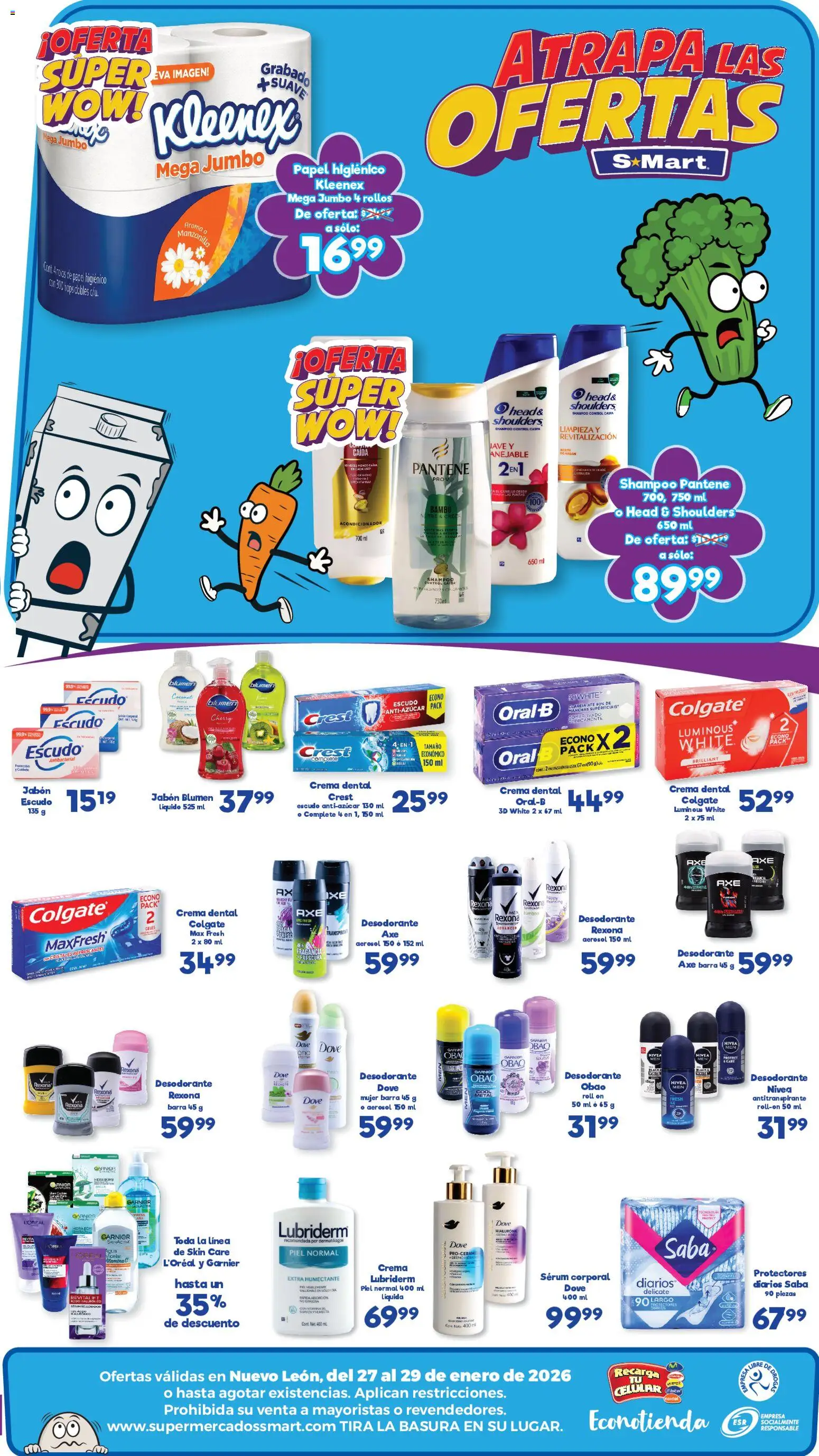 Nuevas ofertas de S-Mart válidas en toda la República Mexicana desde el 27.01.2026. ¡Encuentra las mejores ofertas en S-Mart folleto Ofertas de Feria Monterrey! | Página: 2 | Productos: Serum, Protectores diarios, Fragancia, Jabón