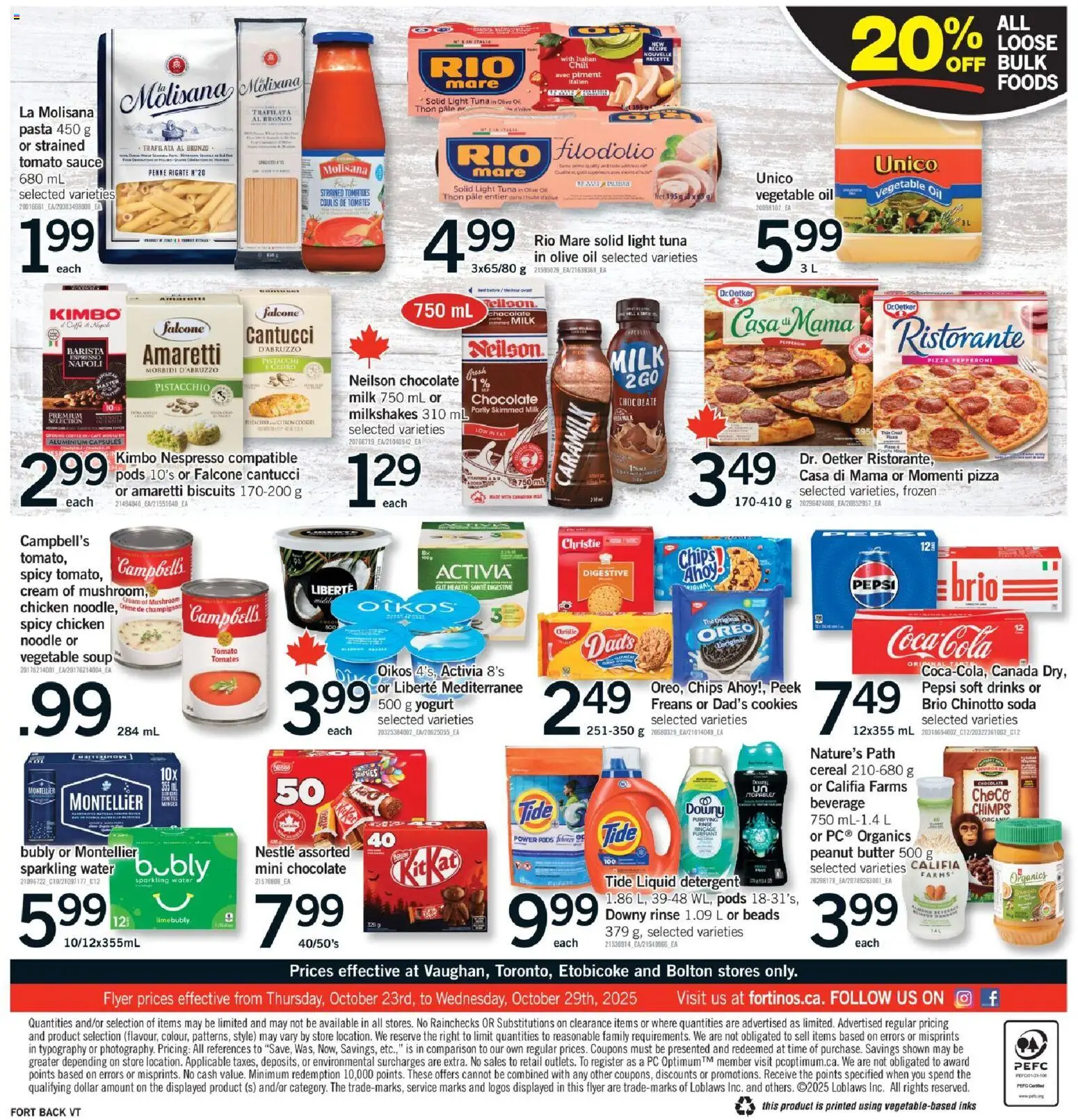 Fortinos flyer valid from 23.10.2025 | Page: 2 | Products: Cream, PC, Detergent, Milk
