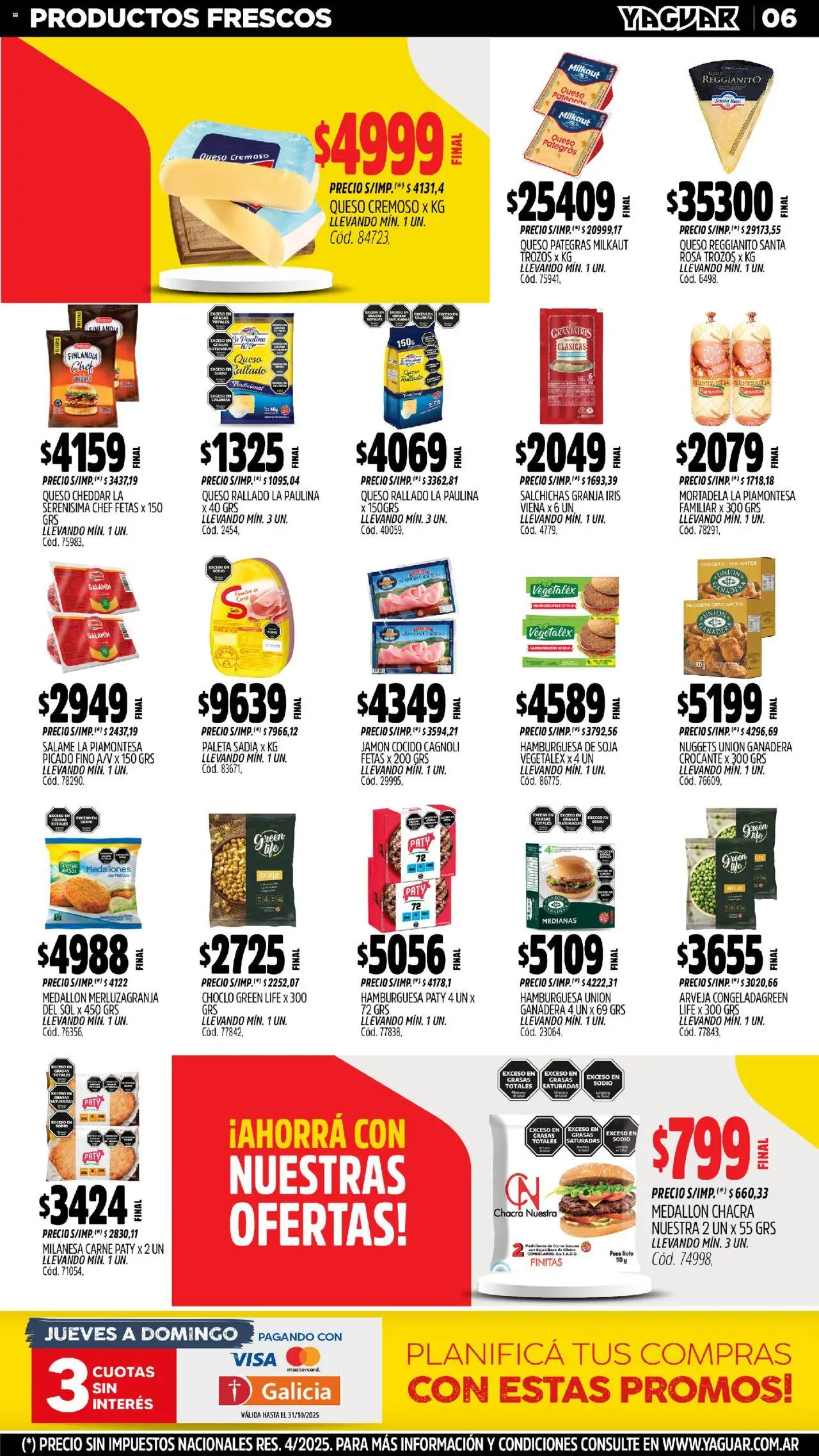 Yaguar - Bahía Blanca │ válido desde el 20.10.2025 | Página: 5 | Productos: Arveja, Mortadela, Arvejas, Jamón
