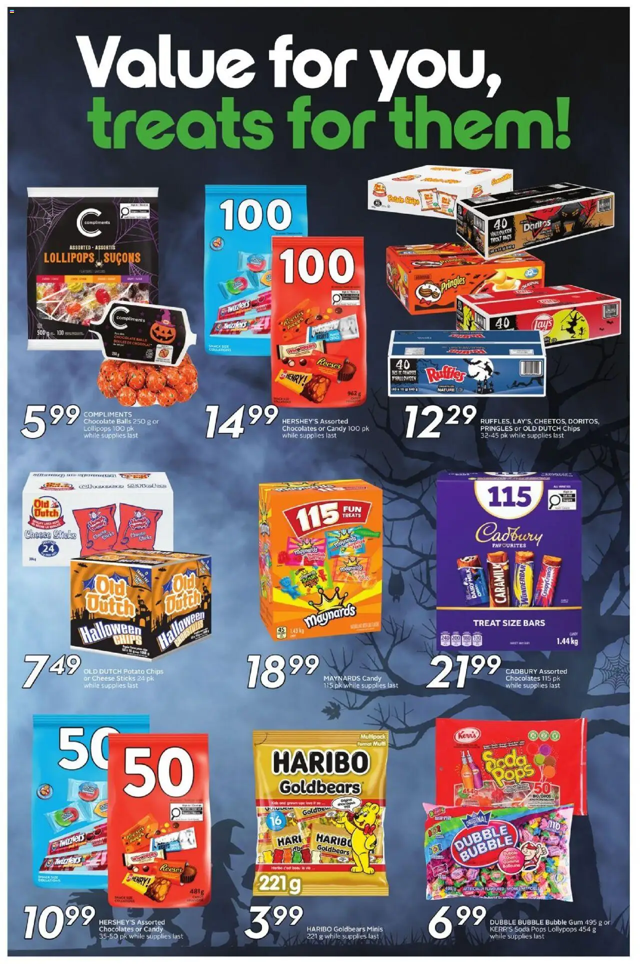 Sobeys flyer valid from 16.10.2025 | Page: 19 | Products: Chips, Milk, Cheese, Chocolate