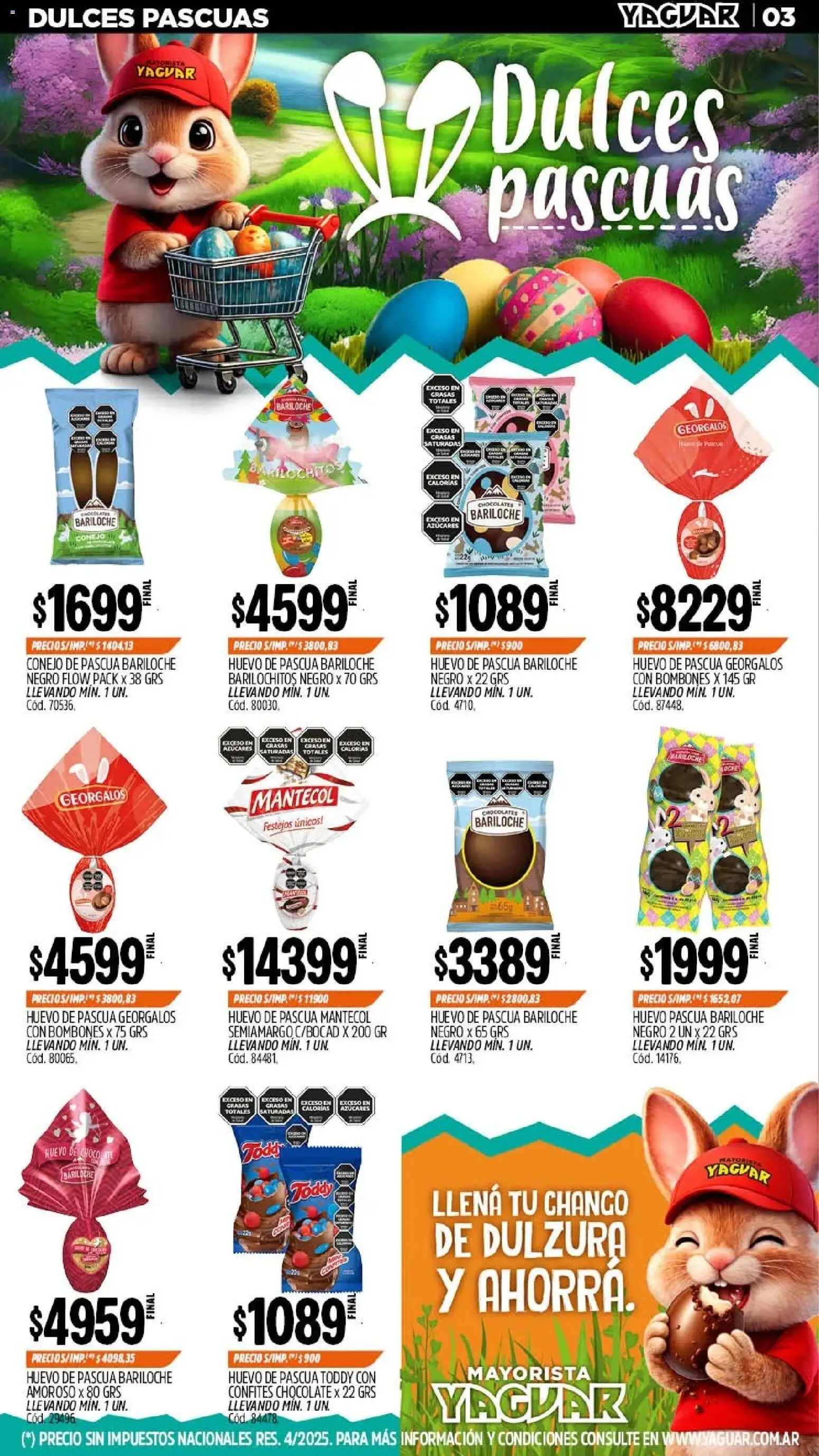 Yaguar - Oferta Semanal Jujuy │ válido desde el 23.03.2026 | Página: 3 | Productos: Bombones, Huevo, Chocolate