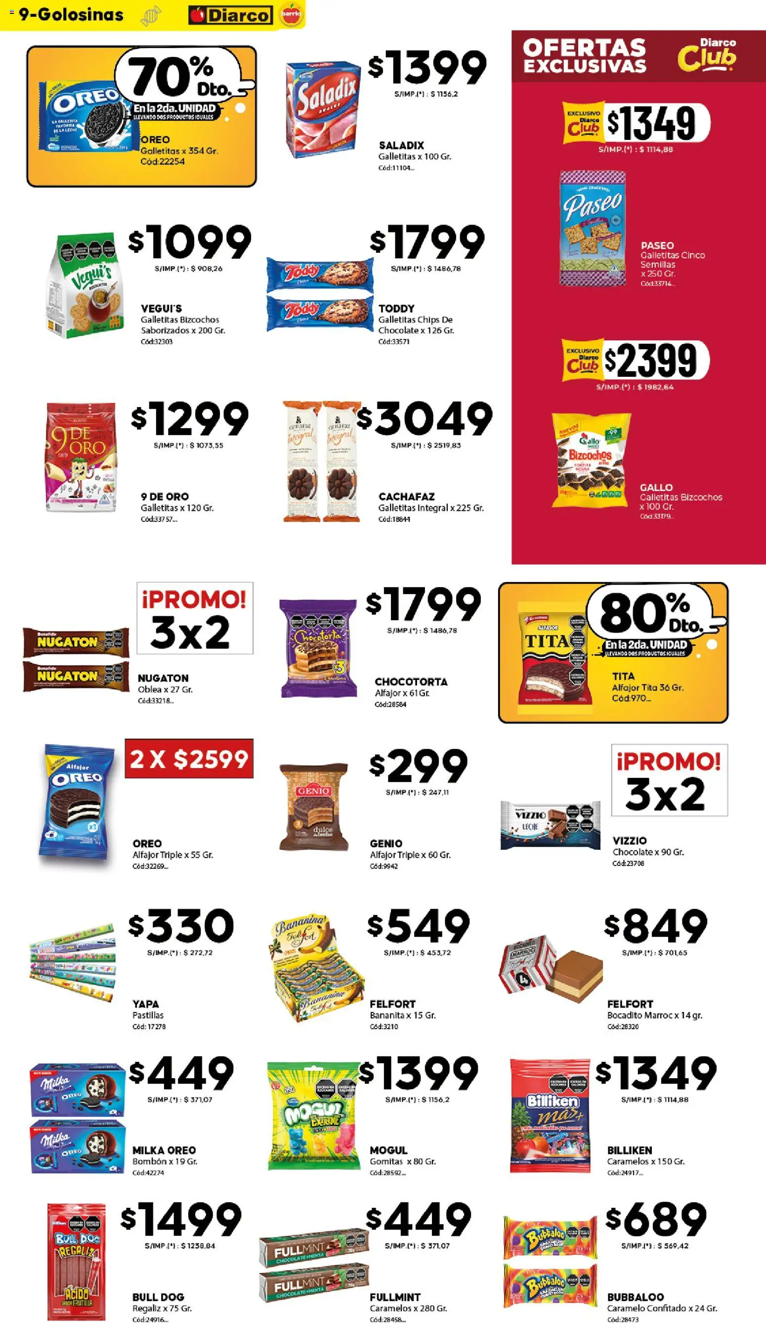 Diarco - Ofertas Diarco Barrio │ válido desde el 22.12.2025 | Página: 9 | Productos: Huevos, Chocolate, Alfajor, Bizcochos