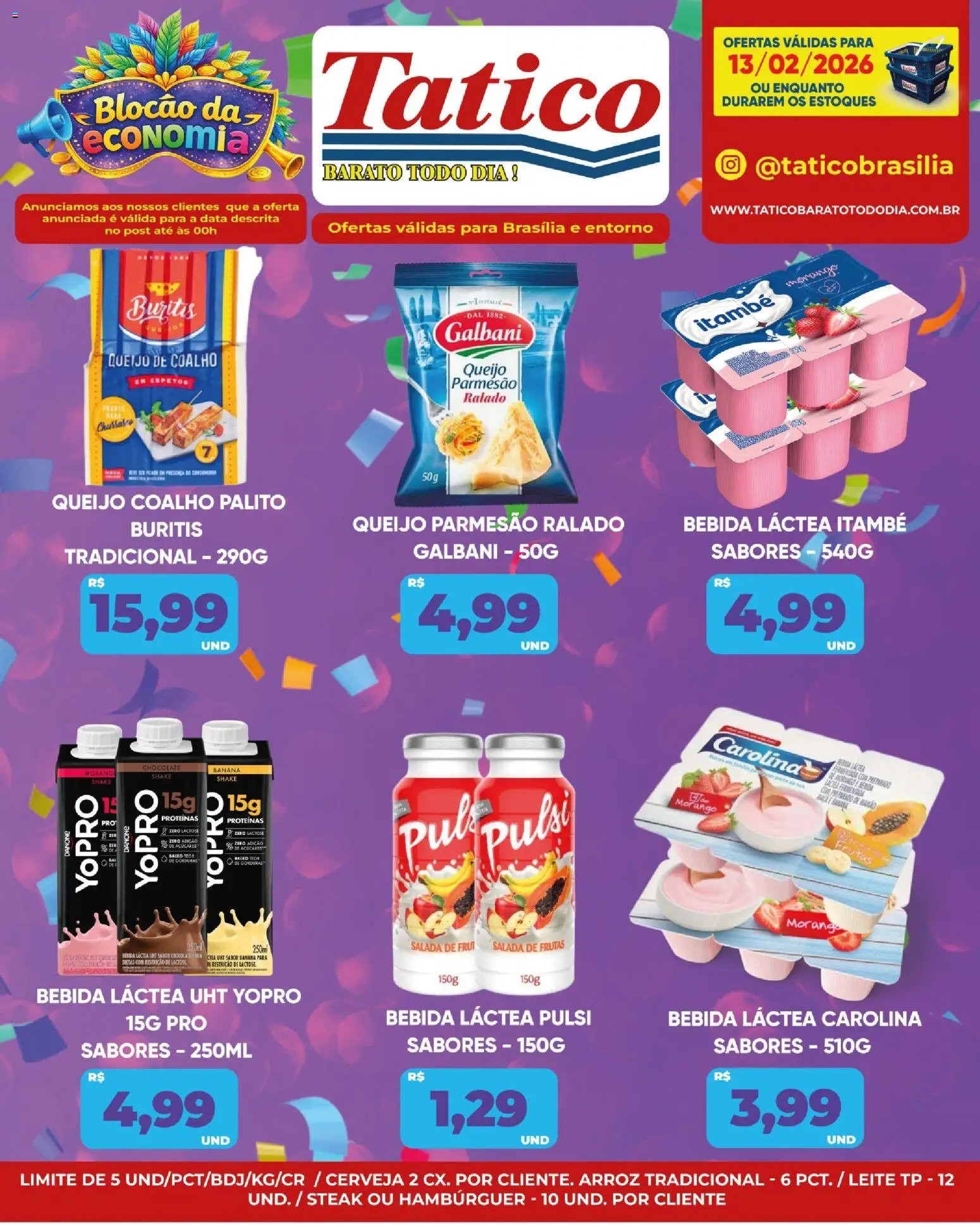 Tatico Folheto - válido de 13.02.2026 | Página: 7 | Produtos: Chocolate, Queijo coalho, Salada, Mamão