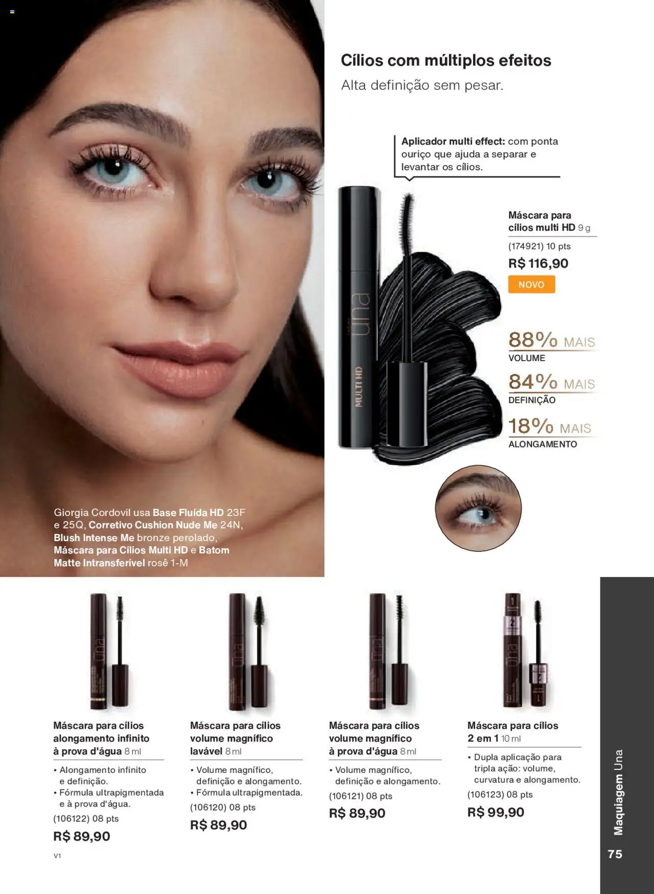 Natura Folheto - válido de 18.08.2025 | Página: 75 | Produtos: Maquiagem, Corretivo, Máscara para cílios, Batom