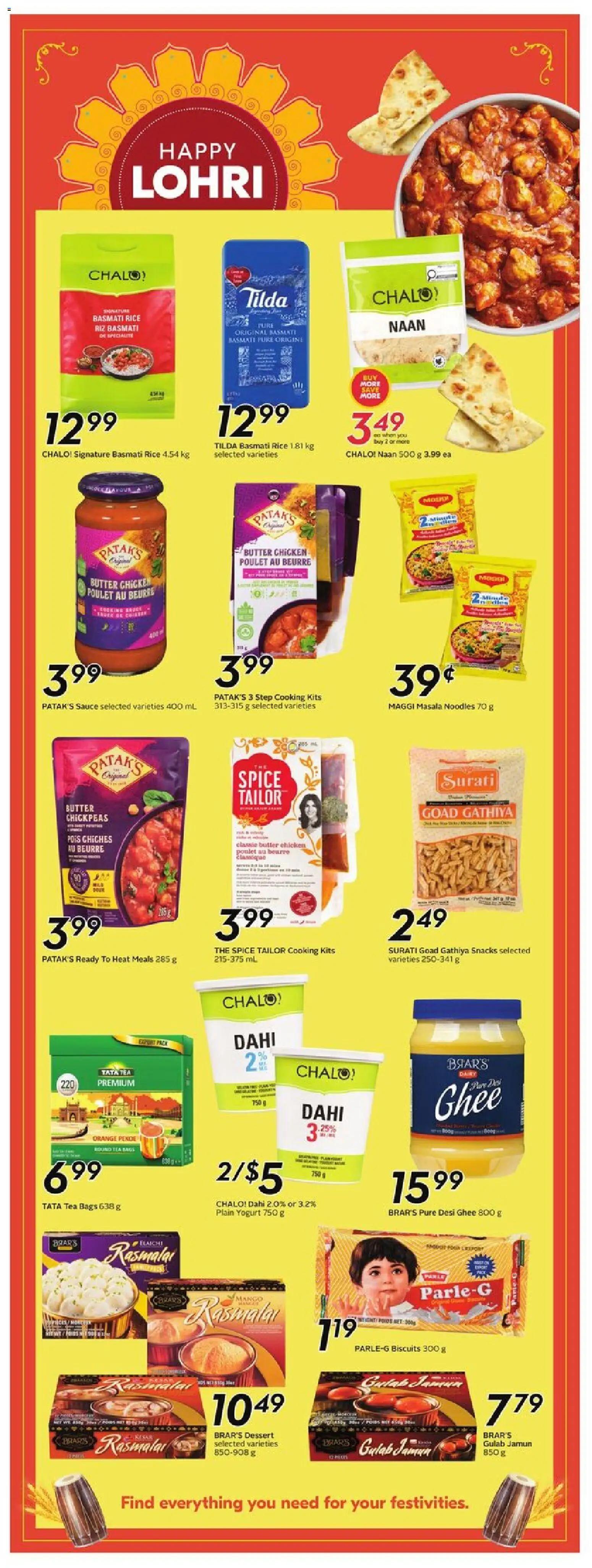 Sobeys flyer valid from 01.01.2026 | Page: 16 | Products: Rice, Tea, Noodles, Butter