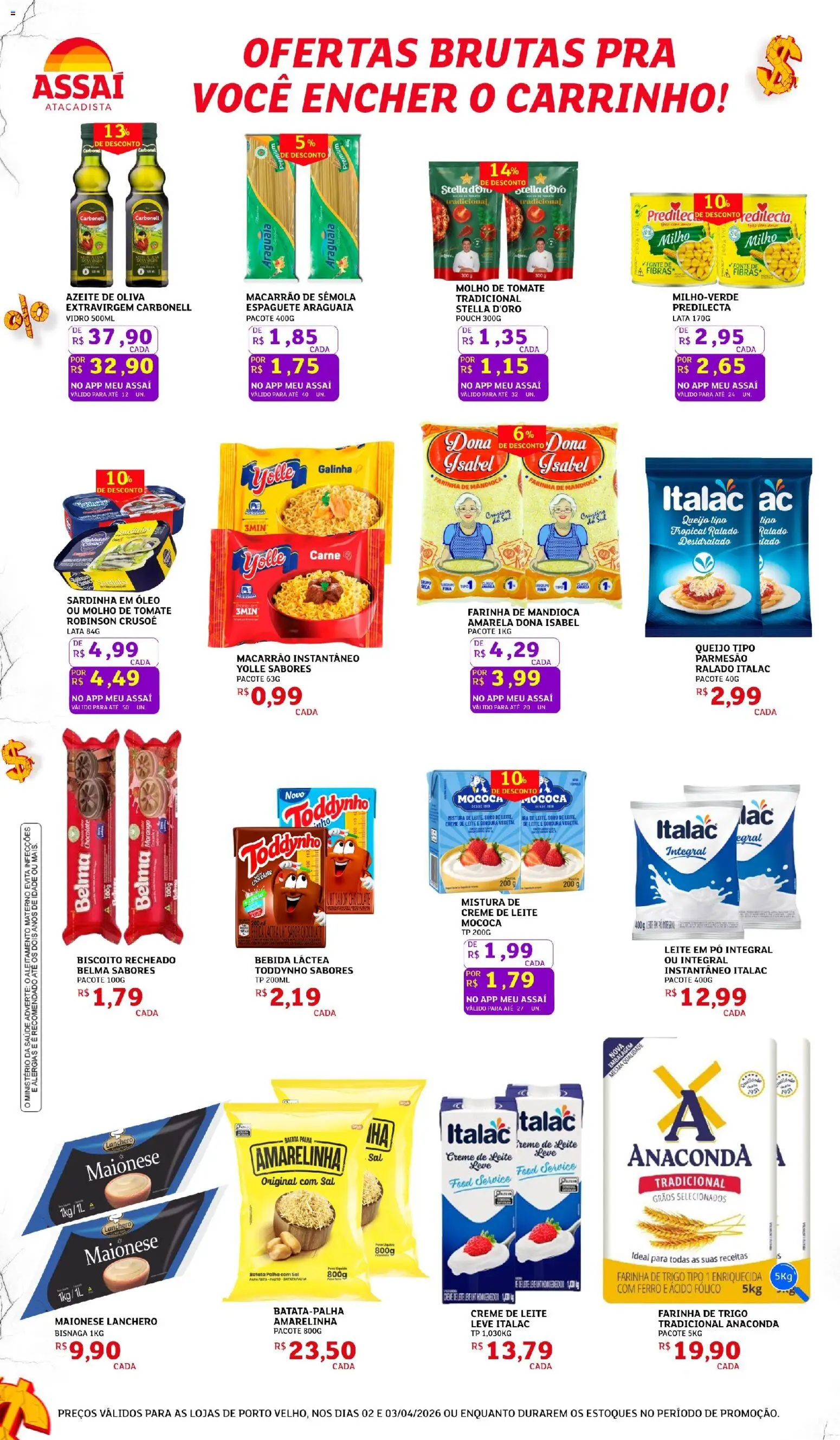 Assaí Atacadista Folheto - válido de 02.04.2026 | Página: 2 | Produtos: Pó, Parmesão, Carne, Azeite