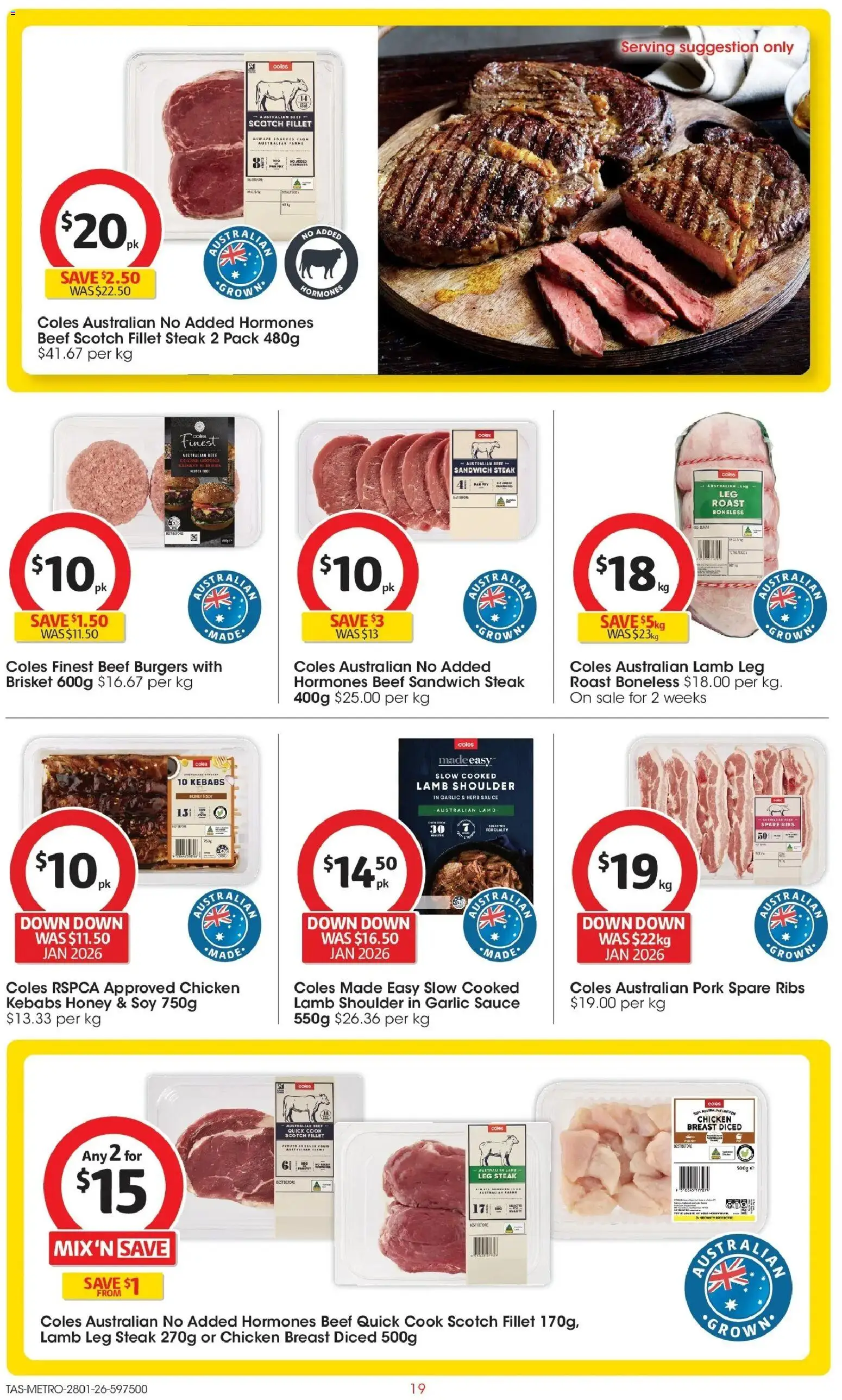 Coles catalogue - valid from 28.01.2026 | Page: 19 | Products: Lamb, Sauce, Scotch, Garlic