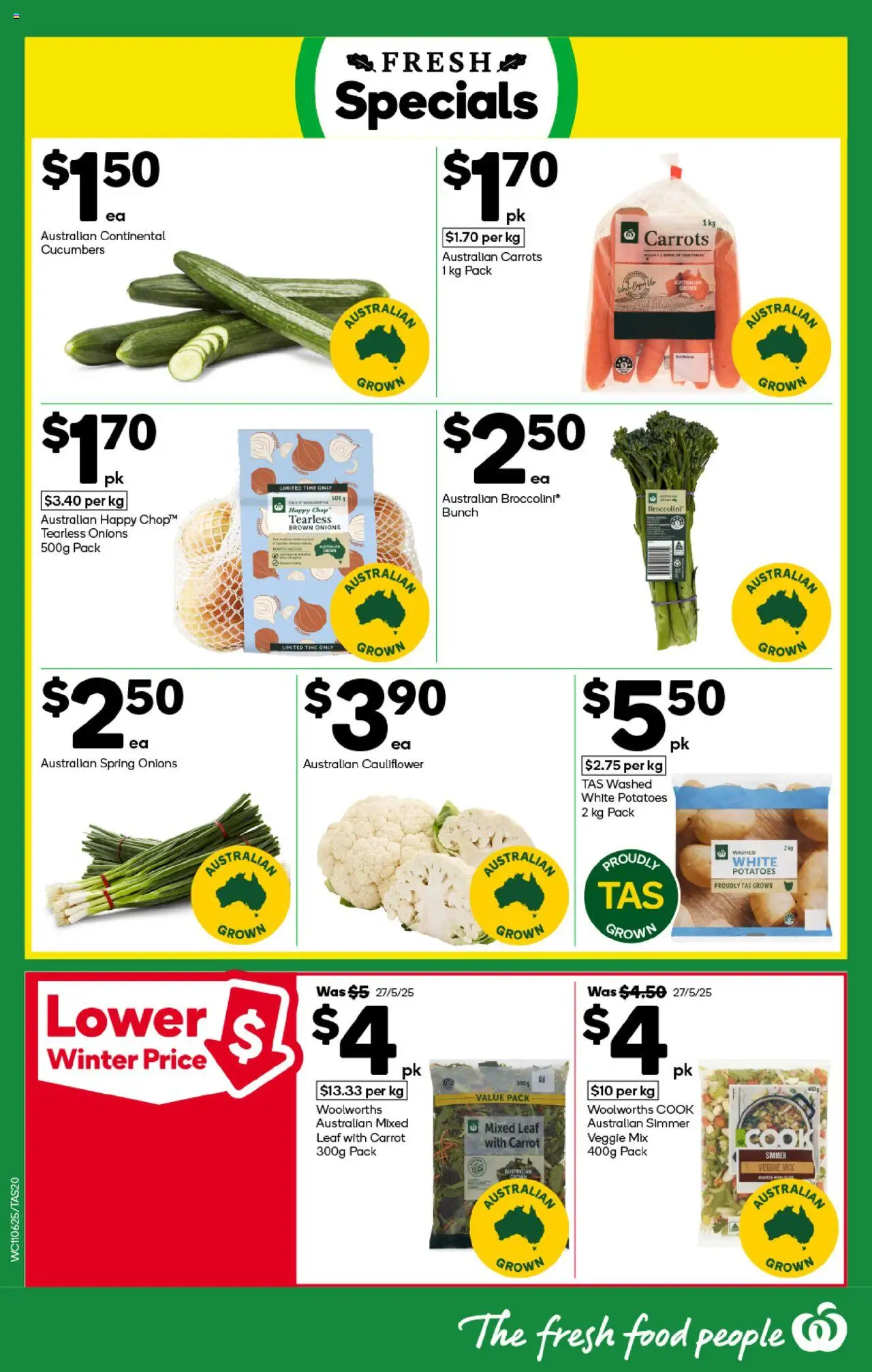 Woolworths catalogue - valid from 11.06.2025 | Page: 20 | Products: Carrots, Cucumbers, Potatoes, Cauliflower