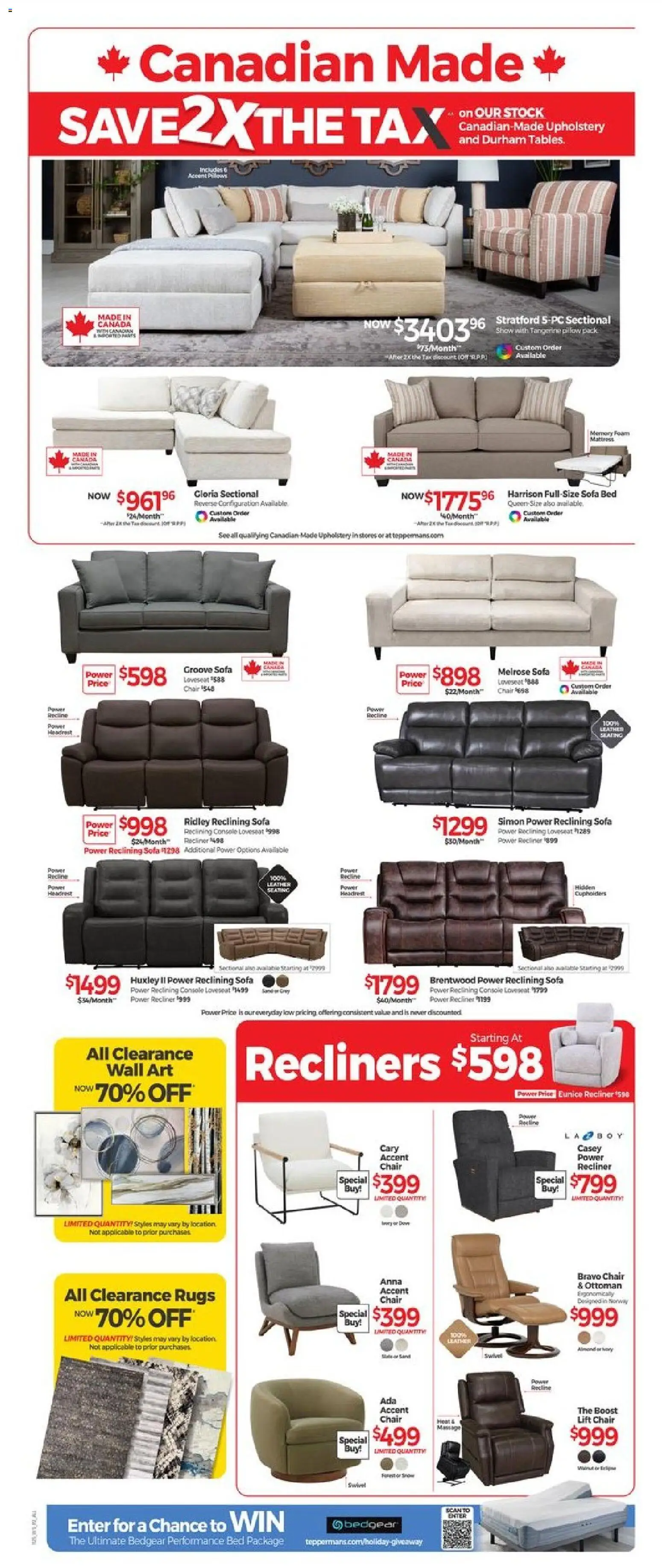 Tepperman's flyer valid from 27.11.2025 | Page: 4 | Products: Bed, Mattress, Pillow, Sofa