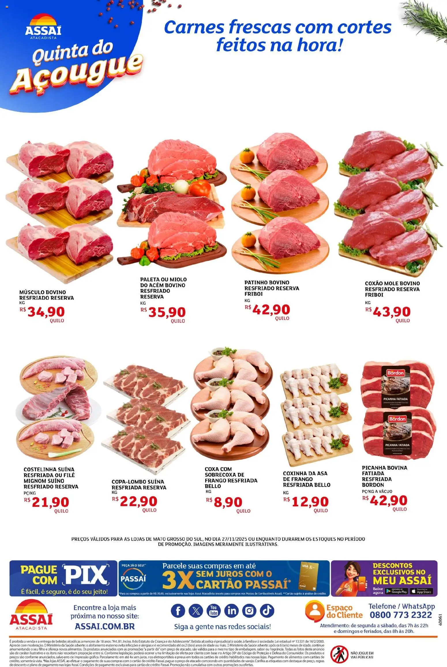 Assaí Atacadista Folheto - válido de 27.11.2025 | Página: 2 | Produtos: Acém, Pneus, Telefone, Frango