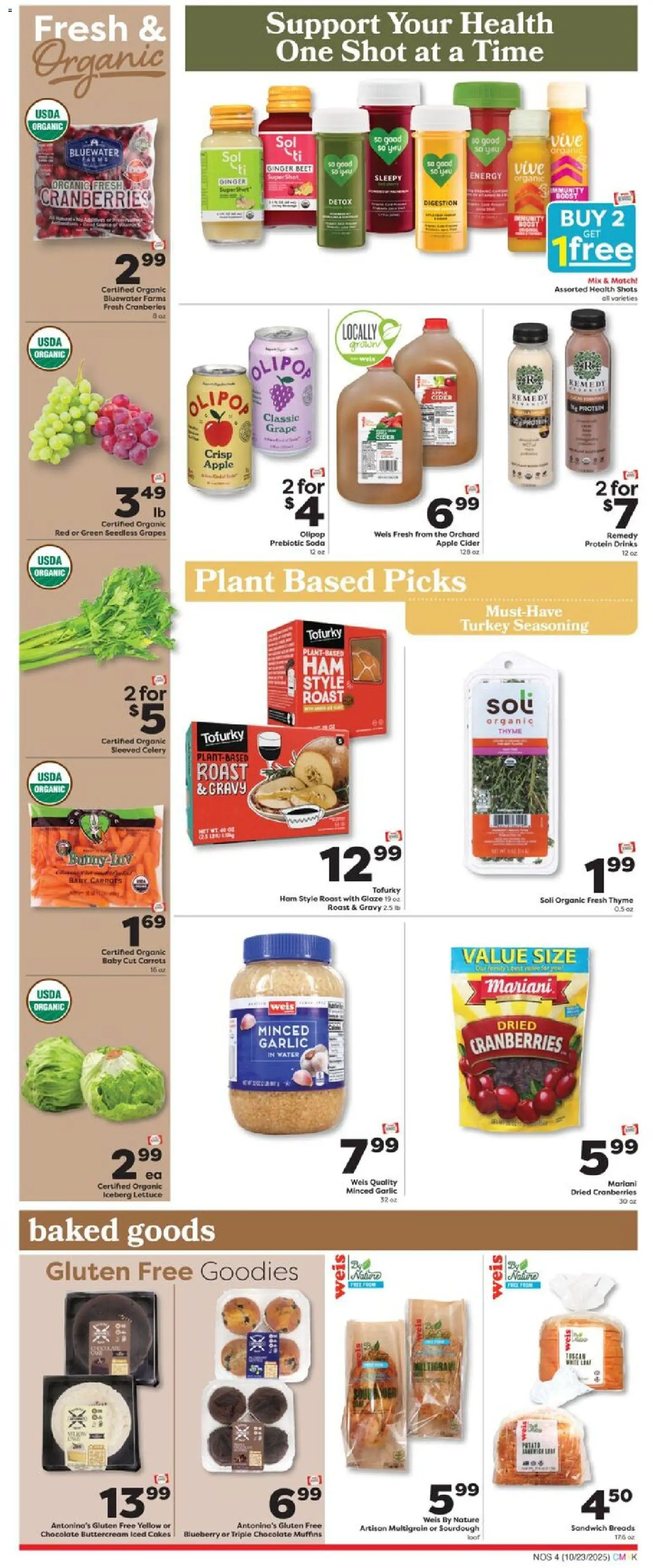 Weis Monthly Ad - NJ - valid from 23.10.2025 | Page: 4 | Products: Lettuce, Ginger, Chocolate, Beet