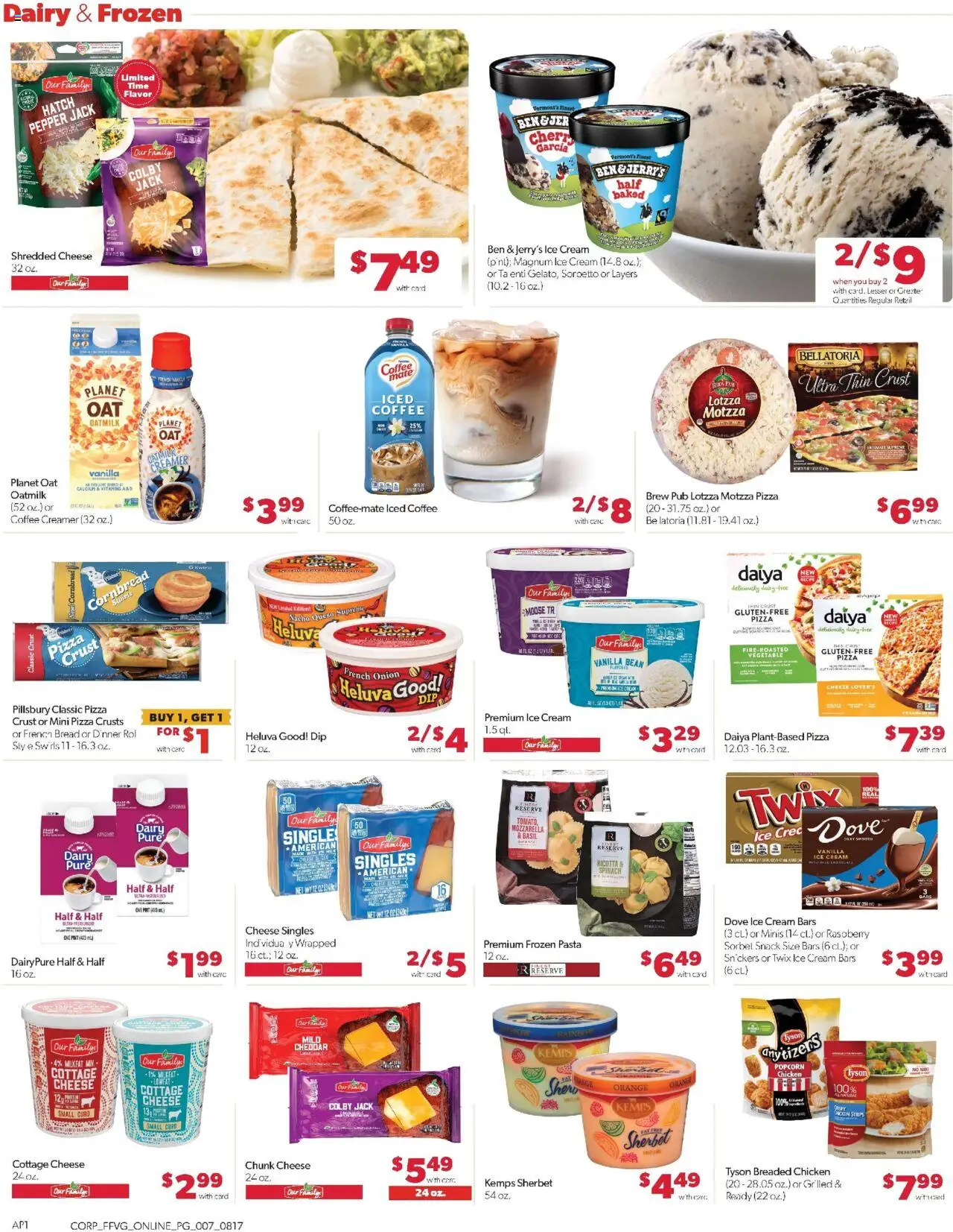 Family Fare Weekly Ad - valid from 17.08.2025 | Page: 15 | Products: Cheese, Pizza, Cottage cheese, Ice cream