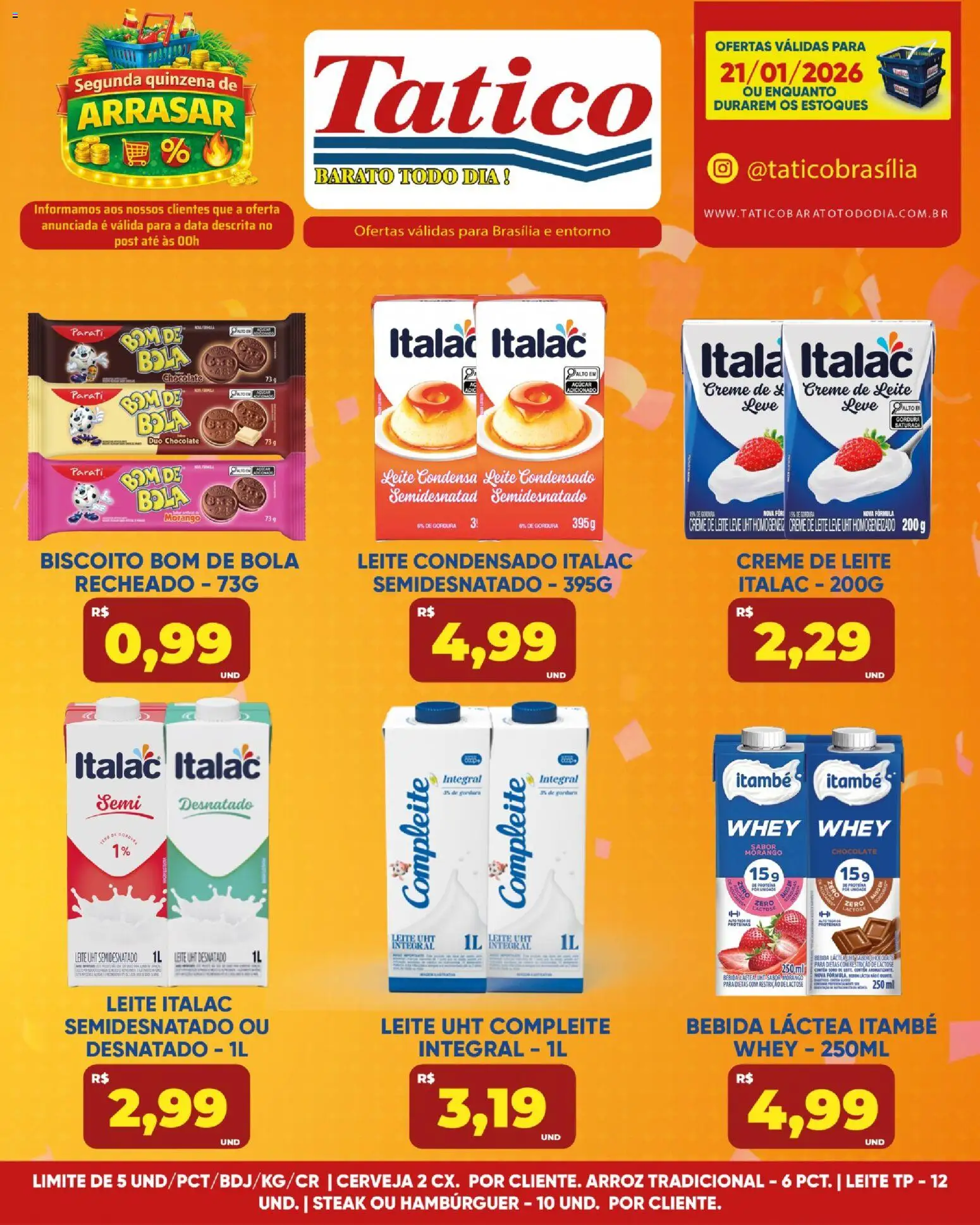Tatico Folheto - válido de 21.01.2026 | Página: 3 | Produtos: Biscoito, Leite, Bebida, Leite condensado