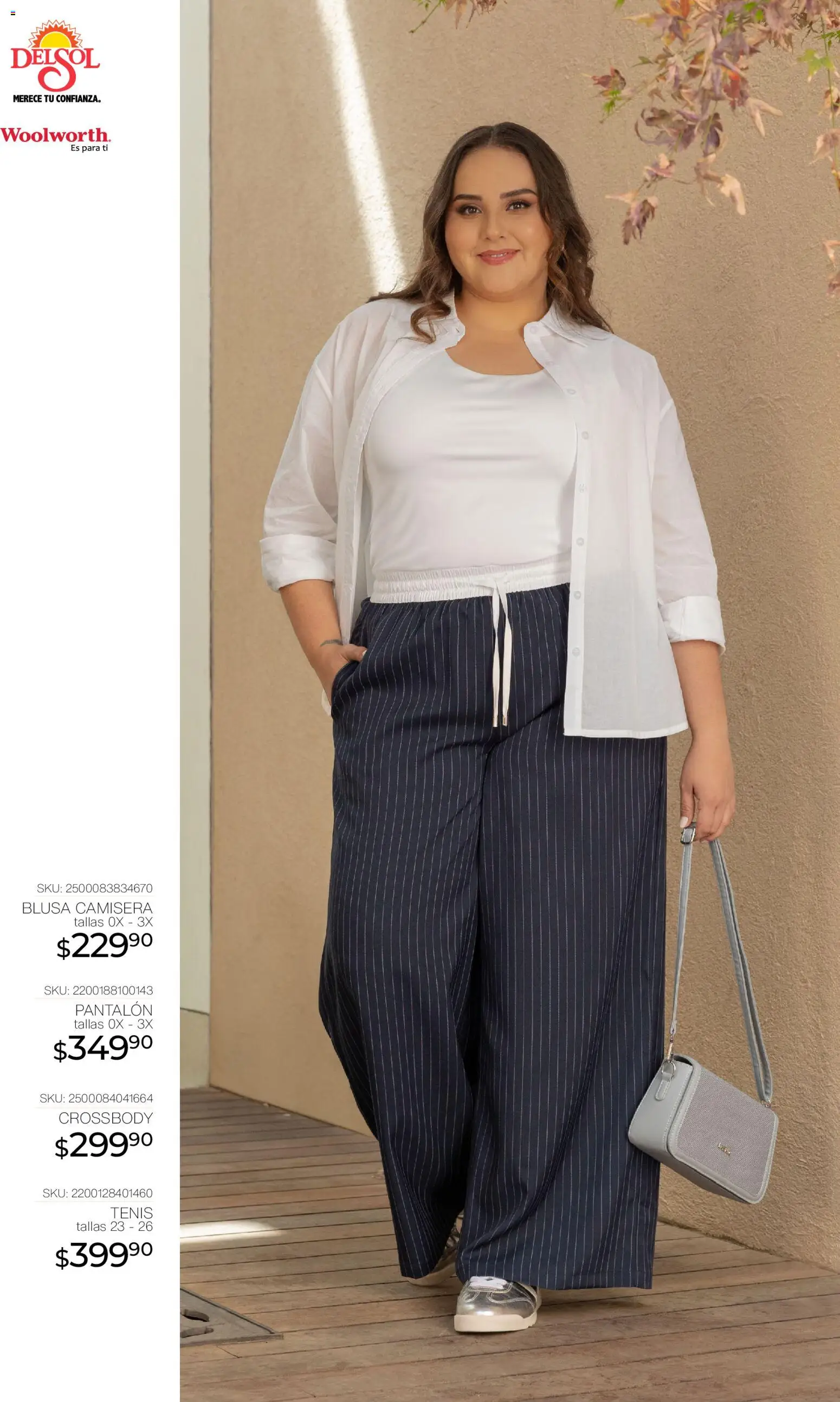 Nuevas ofertas de Del Sol y Woolworth válidas en toda la República Mexicana desde el 16.04.2026. ¡Encuentra las mejores ofertas en Del Sol y Woolworth katalog Moda para Mamá ! | Página: 6 | Productos: Blusa, Tenis