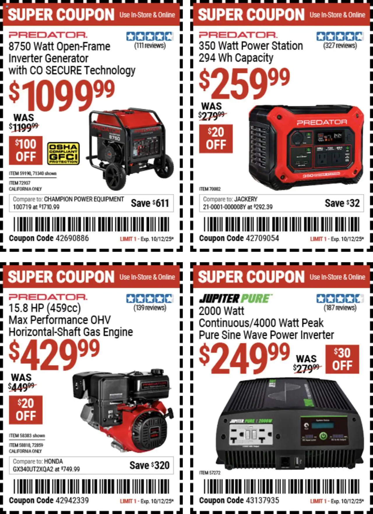 Harbor Freight Coupon Deals - valid from 29.09.2025 | Page: 10 | Products: Power Inverter