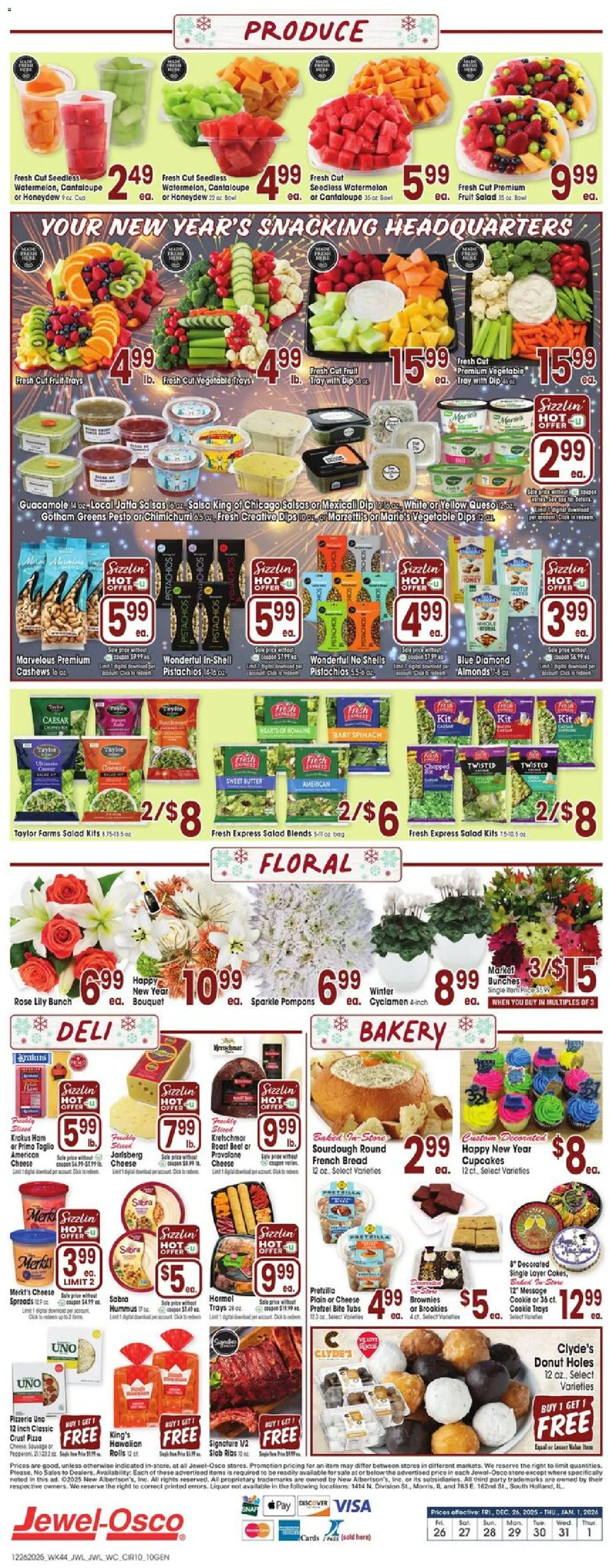 Jewel Osco Weekly Ad - IA - valid from 26.12.2025 | Page: 10 | Products: Spinach, Cheese, Pizza, Salad