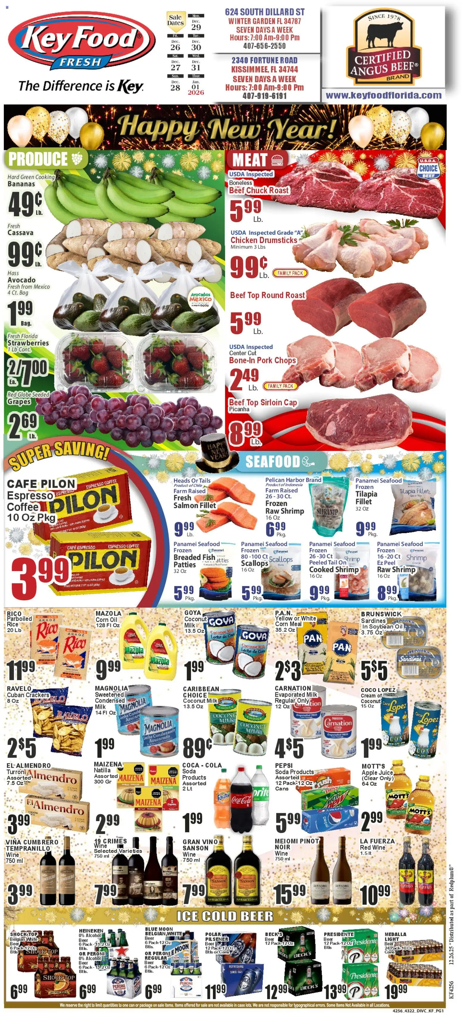 Key Food Weekly Ad - valid from 26.12.2025 | Page: 1 | Products: Wine, Cap, Grapes, Case