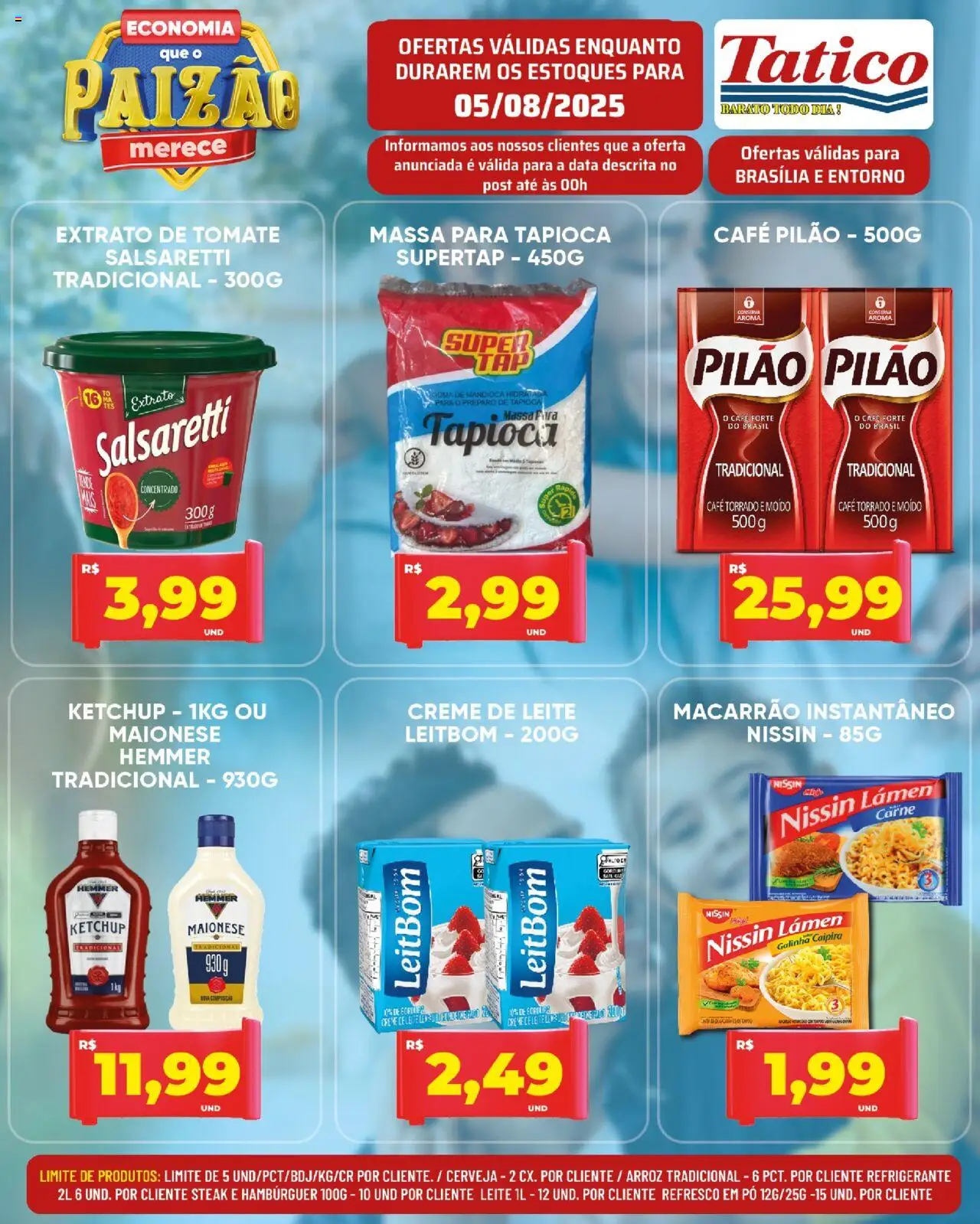 Tatico Folheto - válido de 05.08.2025 | Página: 3 | Produtos: Cerveja, Massa, Ketchup, Café pilão