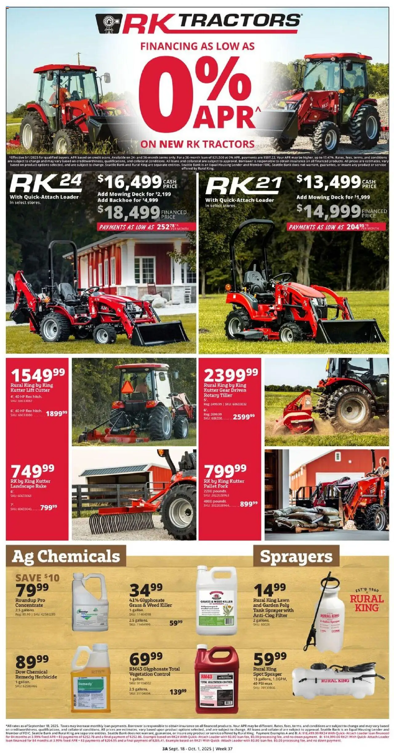 Rural King Weekly Ad - valid from 18.09.2025 | Page: 5 | Products: Rake, Tiller, Cutter