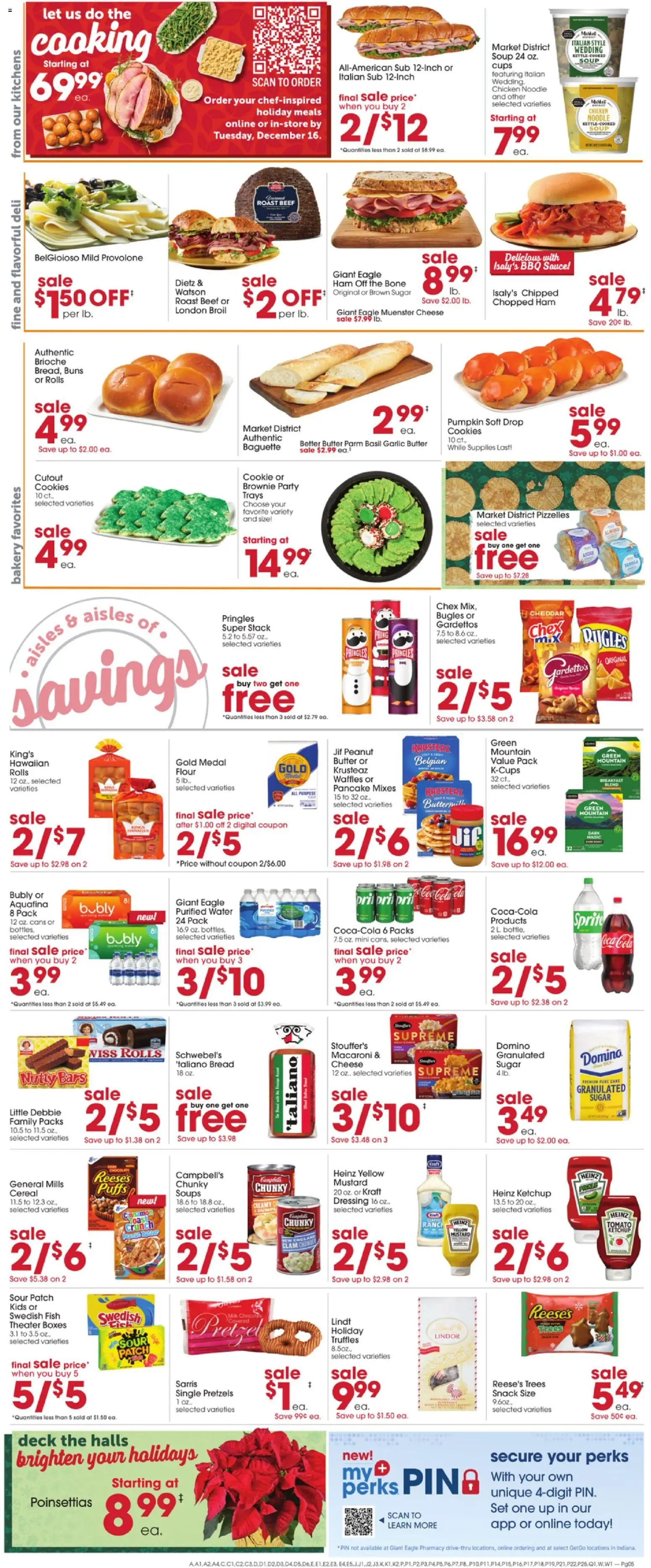 Giant Eagle Weekly Ad - valid from 11.12.2025 | Page: 5 | Products: Butter, Fish, Beef, Water