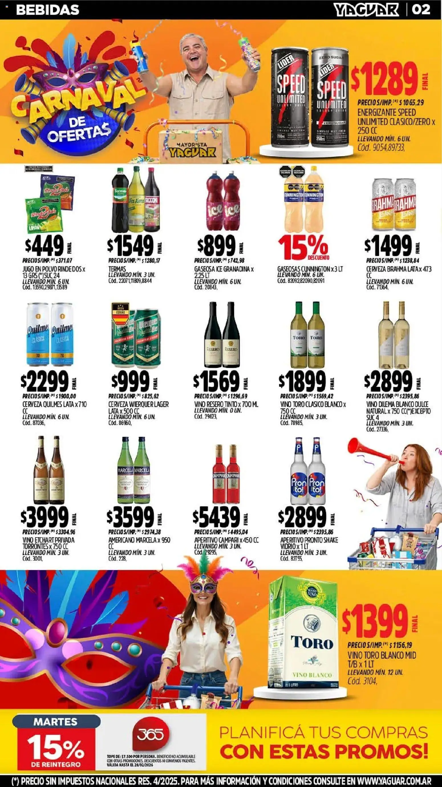 Yaguar - Oferta Semanal Salta │ válido desde el 09.02.2026 | Página: 2 | Productos: Polvo, Gaseosa, Jugo, Cerveza