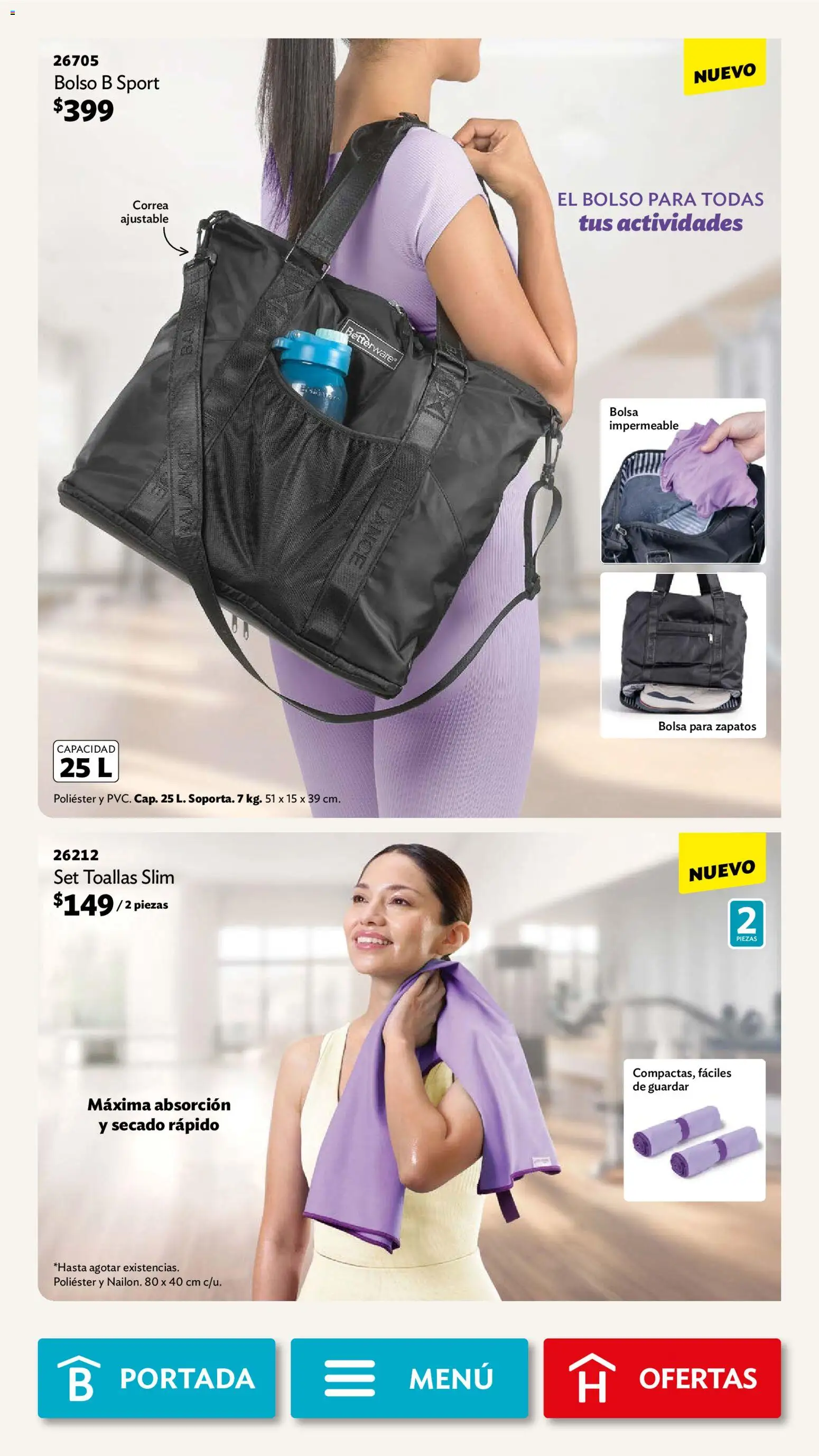 Nuevas ofertas de Betterware válidas en toda la República Mexicana desde el 02.02.2026. ¡Encuentra las mejores ofertas en Betterware campaña 2 2026! | Página: 83 | Productos: Bolsa, Zapatos, Bolso, Toallas