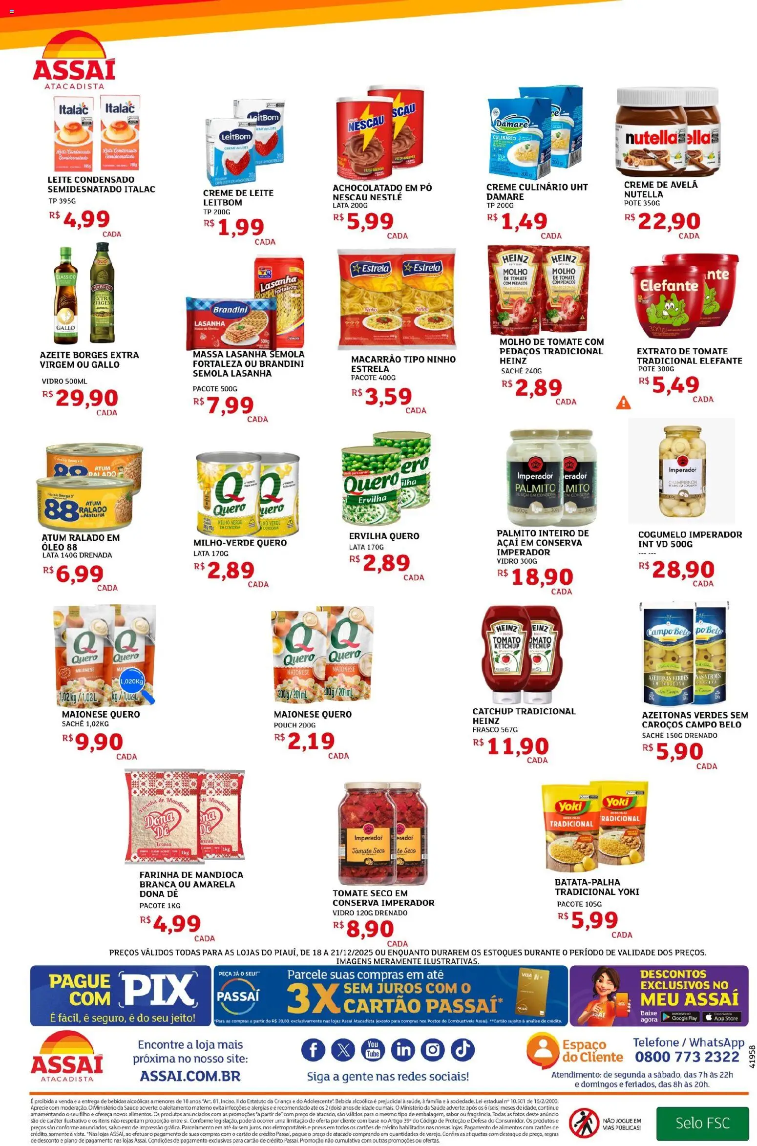 Assaí Atacadista Folheto - válido de 19.12.2025 | Página: 2 | Produtos: Massa, Creme, Maionese, Avelã