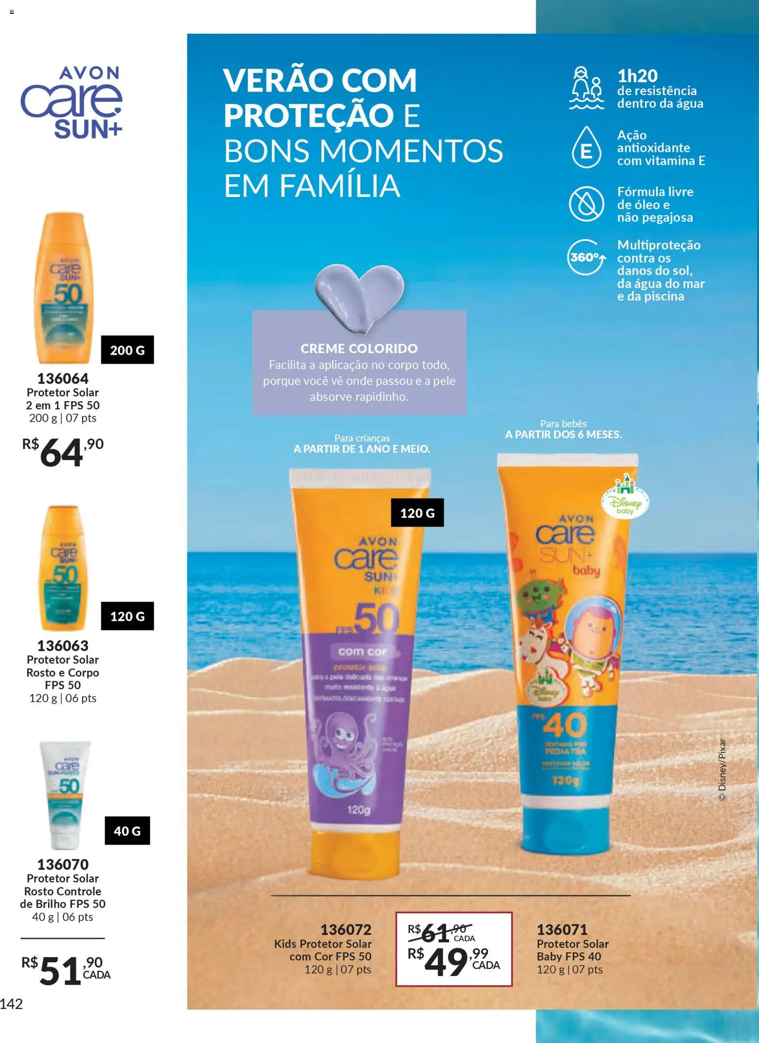 Avon Folheto - válido de 06.01.2026 | Página: 142 | Produtos: Protetor solar, Óleo, Creme, Piscina