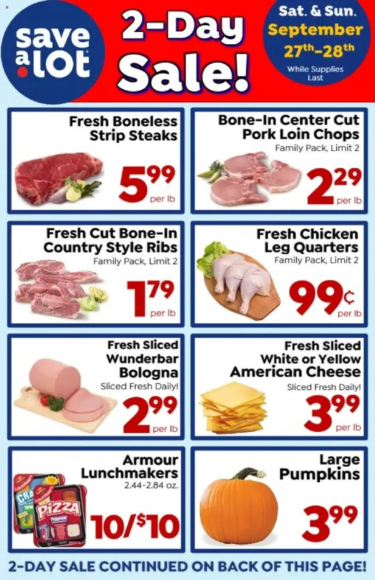 Save a Lot Ad - valid from 22.09.2025 | Page: 1 | Products: Cheese, Pizza, Pork