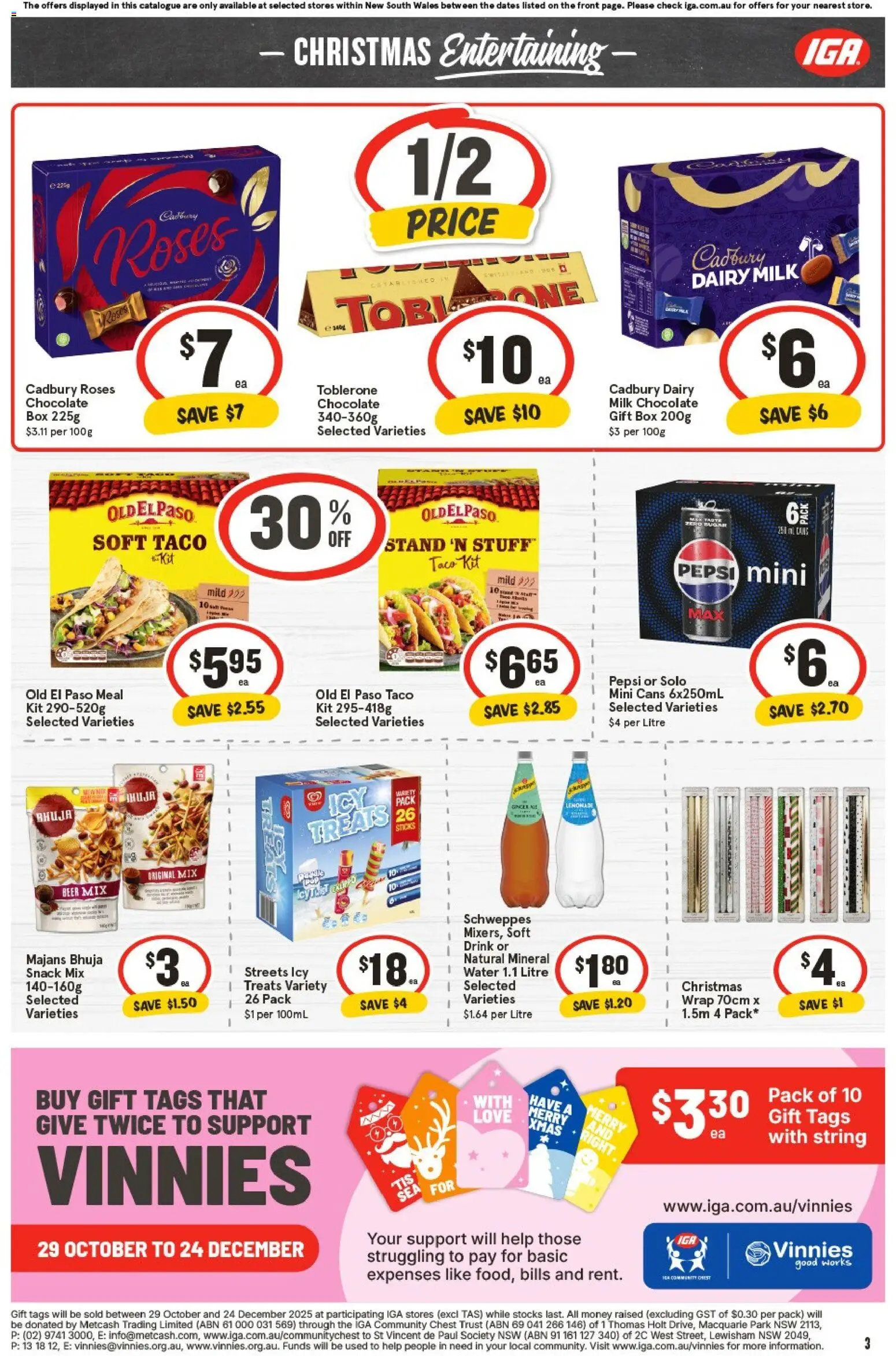 IGA catalogue - valid from 05.11.2025 | Page: 3 | Products: Milk, Chocolate, Beer, Water