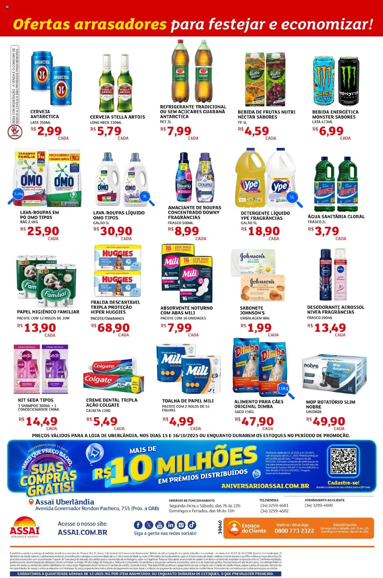 Assaí Atacadista Folheto - válido de 15.10.2025 | Página: 2 | Produtos: Amaciante de roupas, Pneus, Papel higiênico, Água sanitária