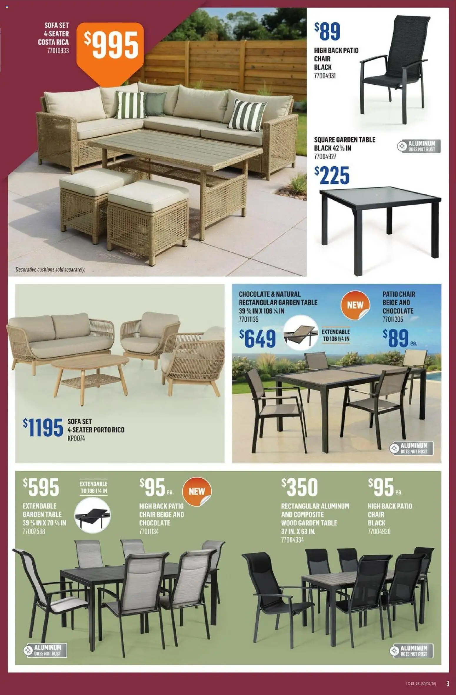 Canac flyer valid from 30.04.2026 | Page: 3 | Products: Sofa, Table, Chair, Chocolate