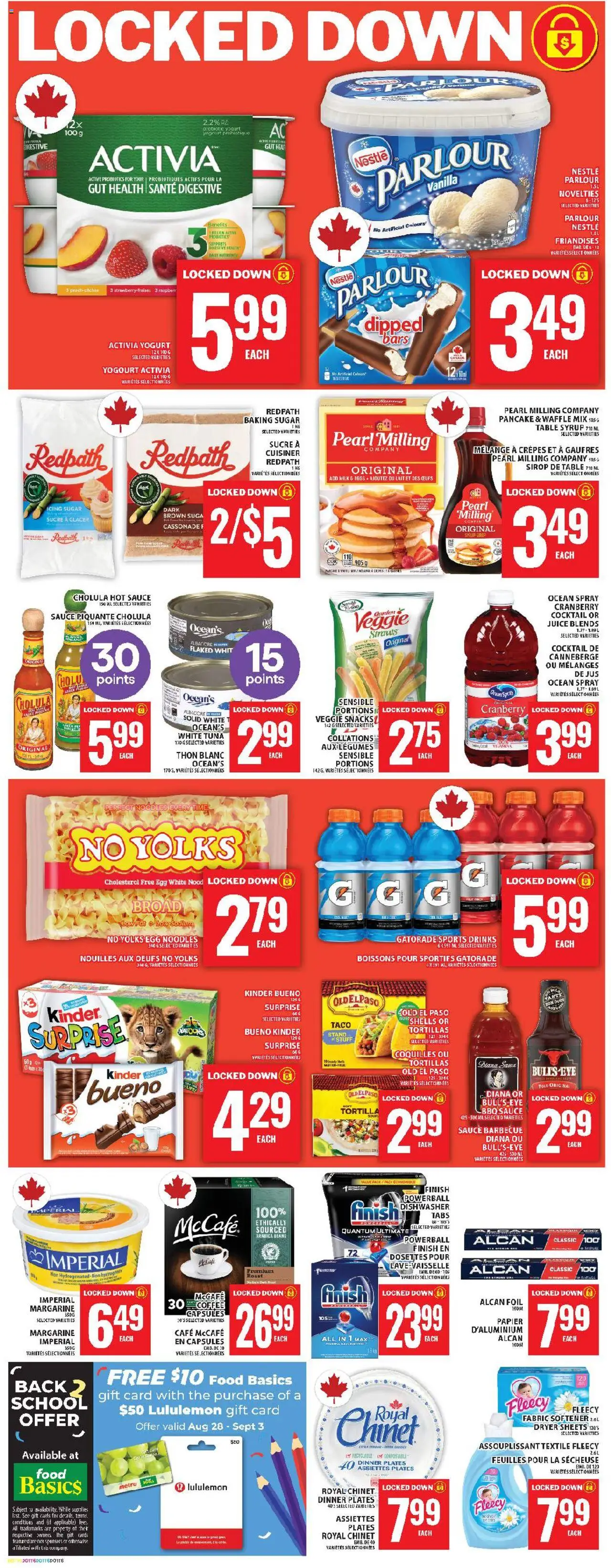 Food Basics flyer valid from 28.08.2025 | Page: 16 | Products: Noodles, Dryer, Table, Yogurt
