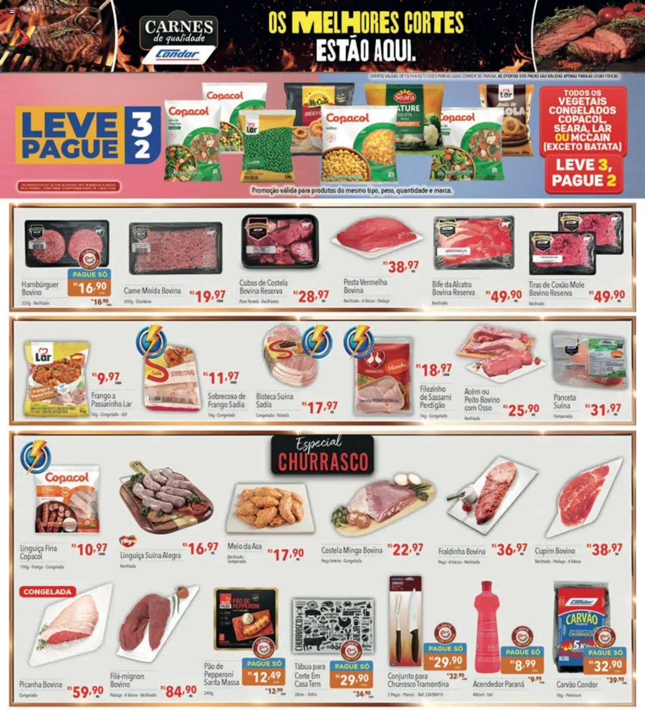 Supermercados Condor Folheto - válido de 15.10.2025 | Página: 20 | Produtos: Linguiça, Alcatra, Batata, Tábua
