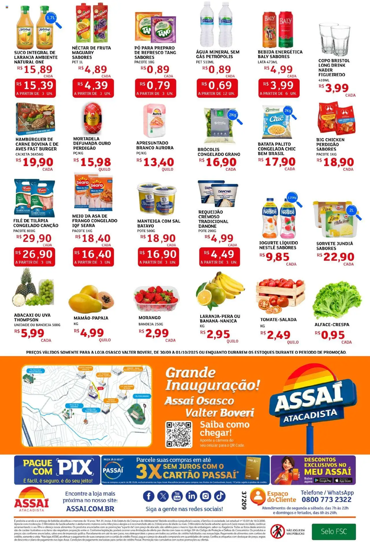 Assaí Atacadista Folheto - válido de 30.09.2025 | Página: 4 | Produtos: Celular, Pó, Hambúrguer, Bebida