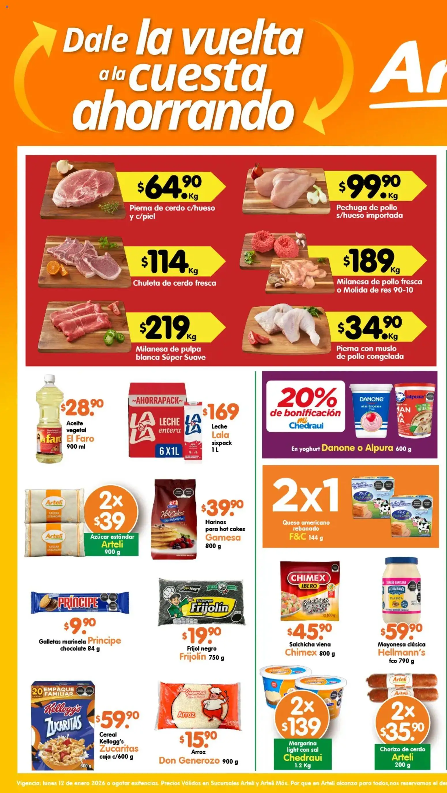 Nuevas ofertas de Arteli válidas en toda la República Mexicana desde el 10.01.2026. ¡Encuentra las mejores ofertas en Arteli folleto! | Página: 1 | Productos: Pollo, Mayonesa, Galletas, Margarina