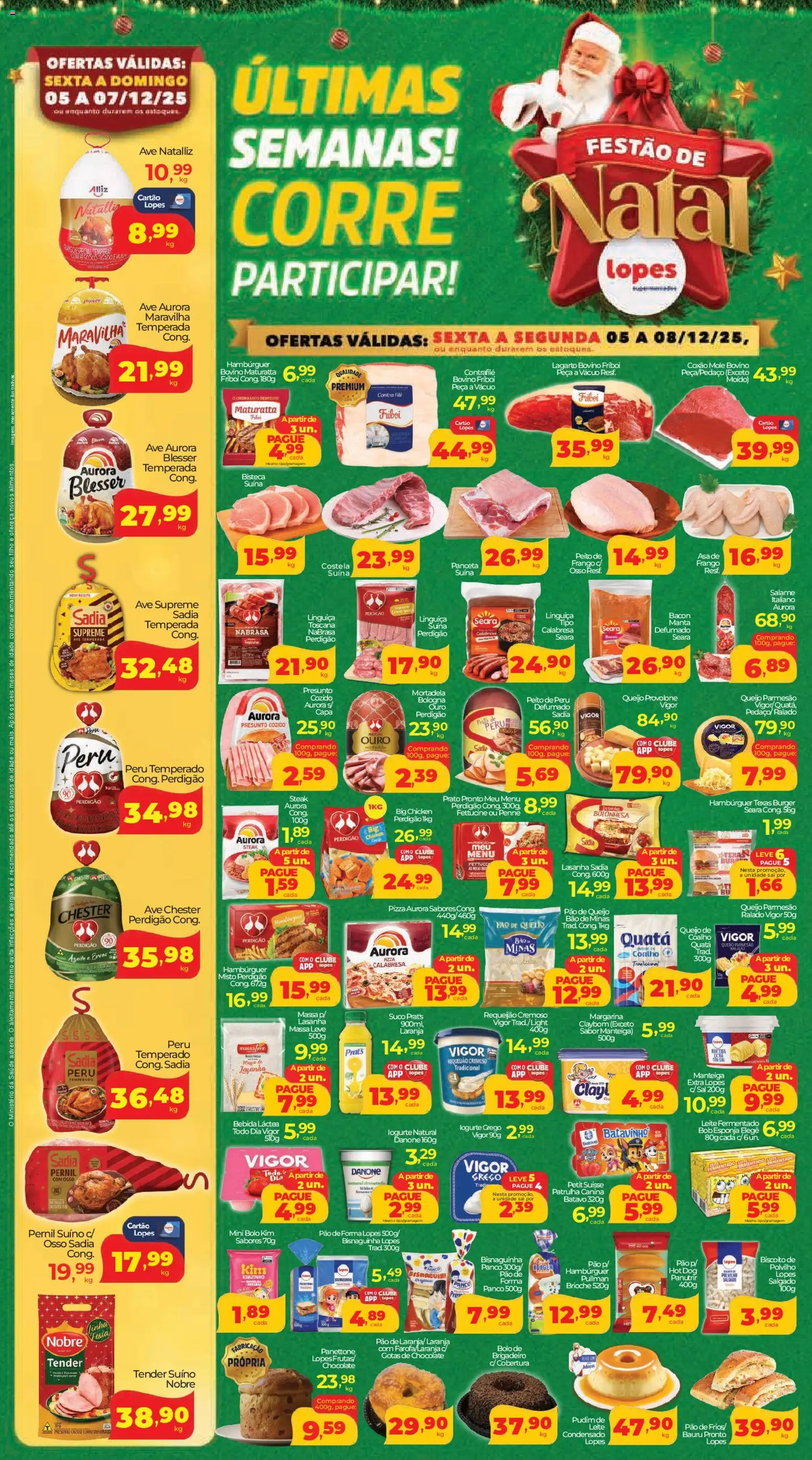 Lopes Supermercados Folheto - válido de 05.12.2025 | Página: 2 | Produtos: Tender, Linguiça, Leite fermentado, Pão de queijo