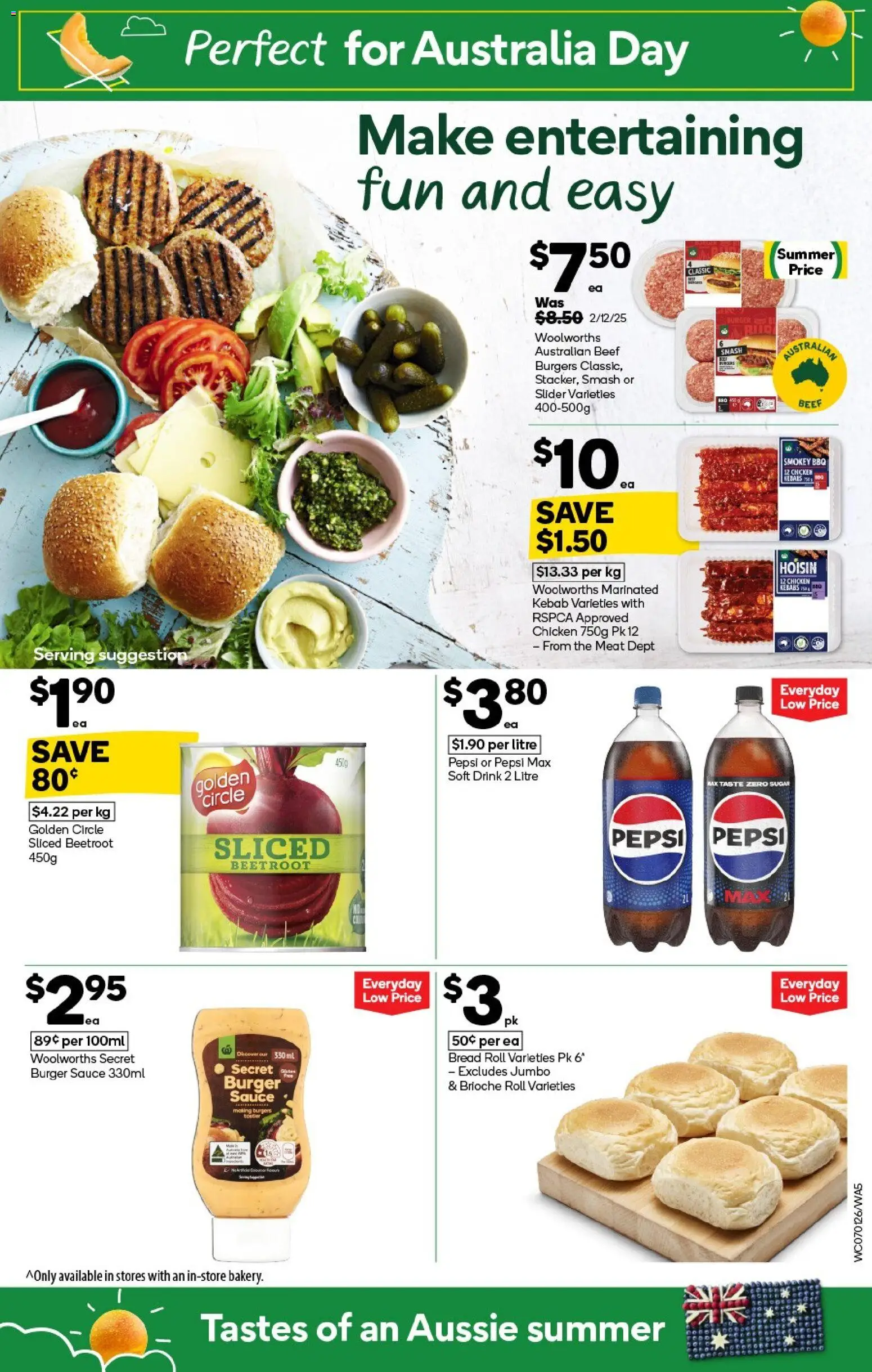 Woolworths catalogue - valid from 07.01.2026 | Page: 5 | Products: Bread, Chicken, Beetroot, Pepsi Max