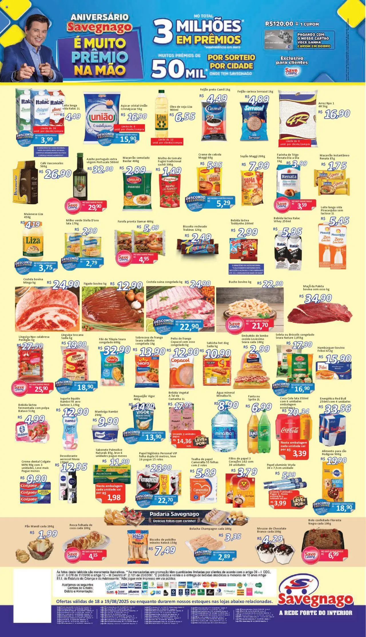 Savegnago Folheto - válido de 18.08.2025 | Página: 2 | Produtos: Filtro de papel, Cola, Açúcar, Biscoito recheado