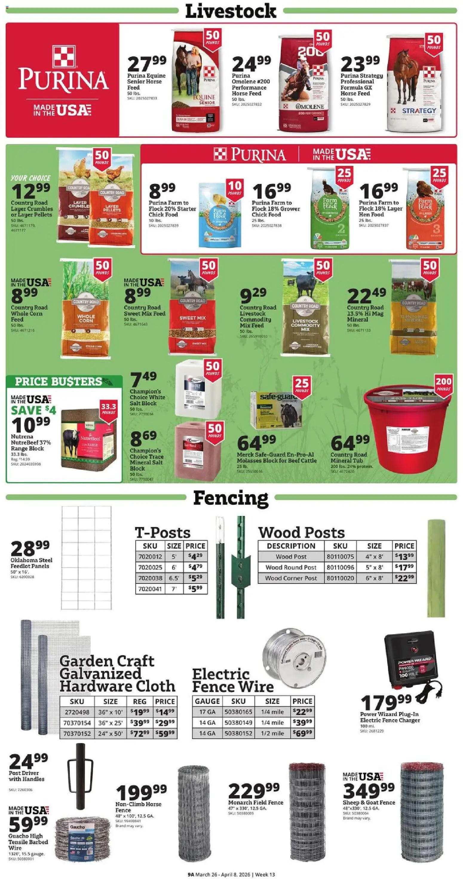 Rural King Weekly Ad - valid from 26.03.2026 | Page: 9 | Products: Corn, Beef, Starter, Charger