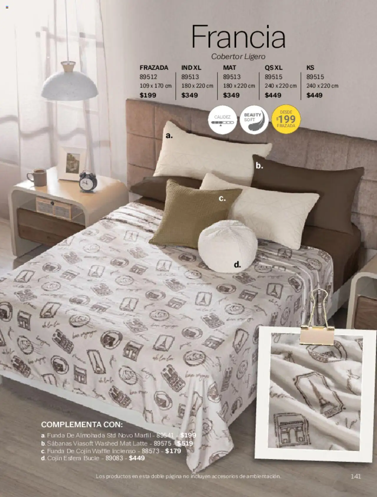 Nuevas ofertas de Vianney válidas en toda la República Mexicana desde el 07.03.2025. ¡Encuentra las mejores ofertas en Vianney catálogo Primavera! | Página: 143 | Productos: Cobertor, Funda, Almohada, Sabanas